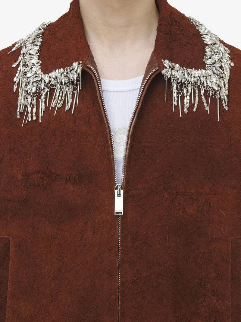 Alexander McQueen o1srvl11e0226 Raw Suede Bomber Jacket In Brown Size US L / EU 52-54 / 3 - 6 Thumbnail
