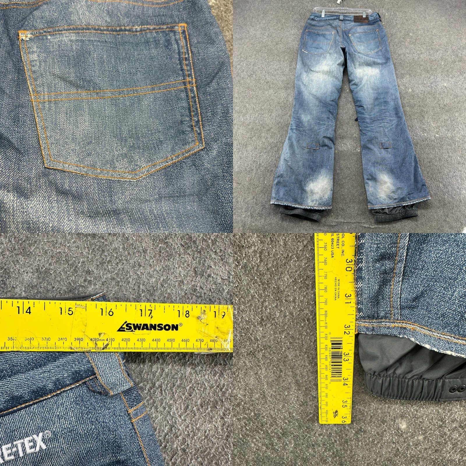 Burton VINTAGE Burton Jeans Snow Pants Women M Blue Insulated Goretex Ski 32in Inseam 5-Pocket Logo Regular Size 32" / US 10 / IT 46 - 10 Thumbnail