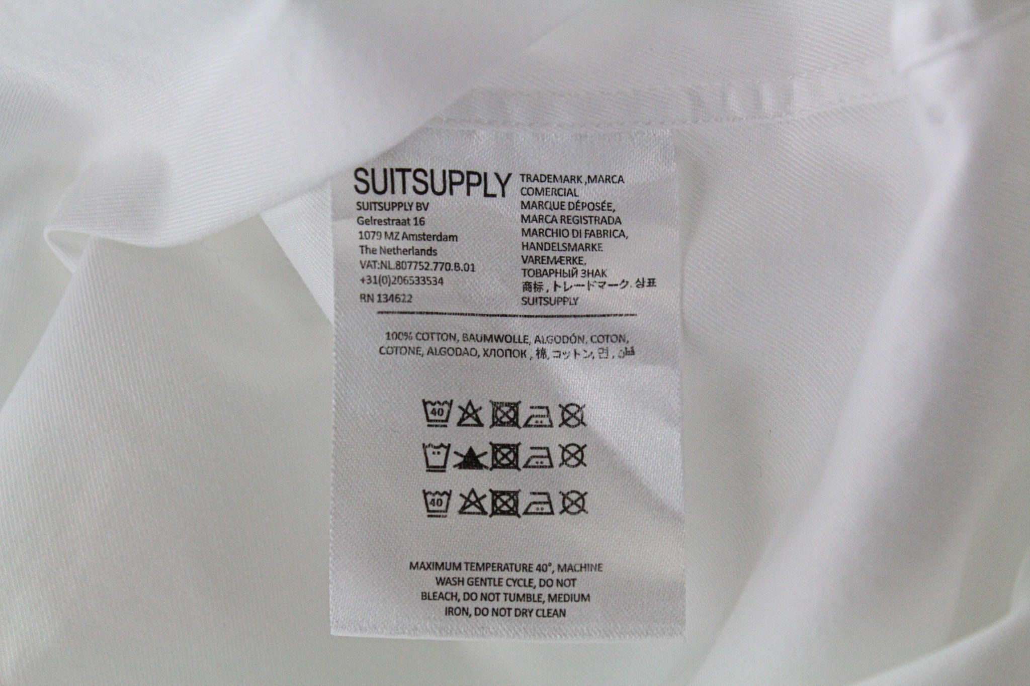 Suitsupply 42/16 1/2 Extra Slim White Cotton Long 72605 Size 42R - 6 Thumbnail