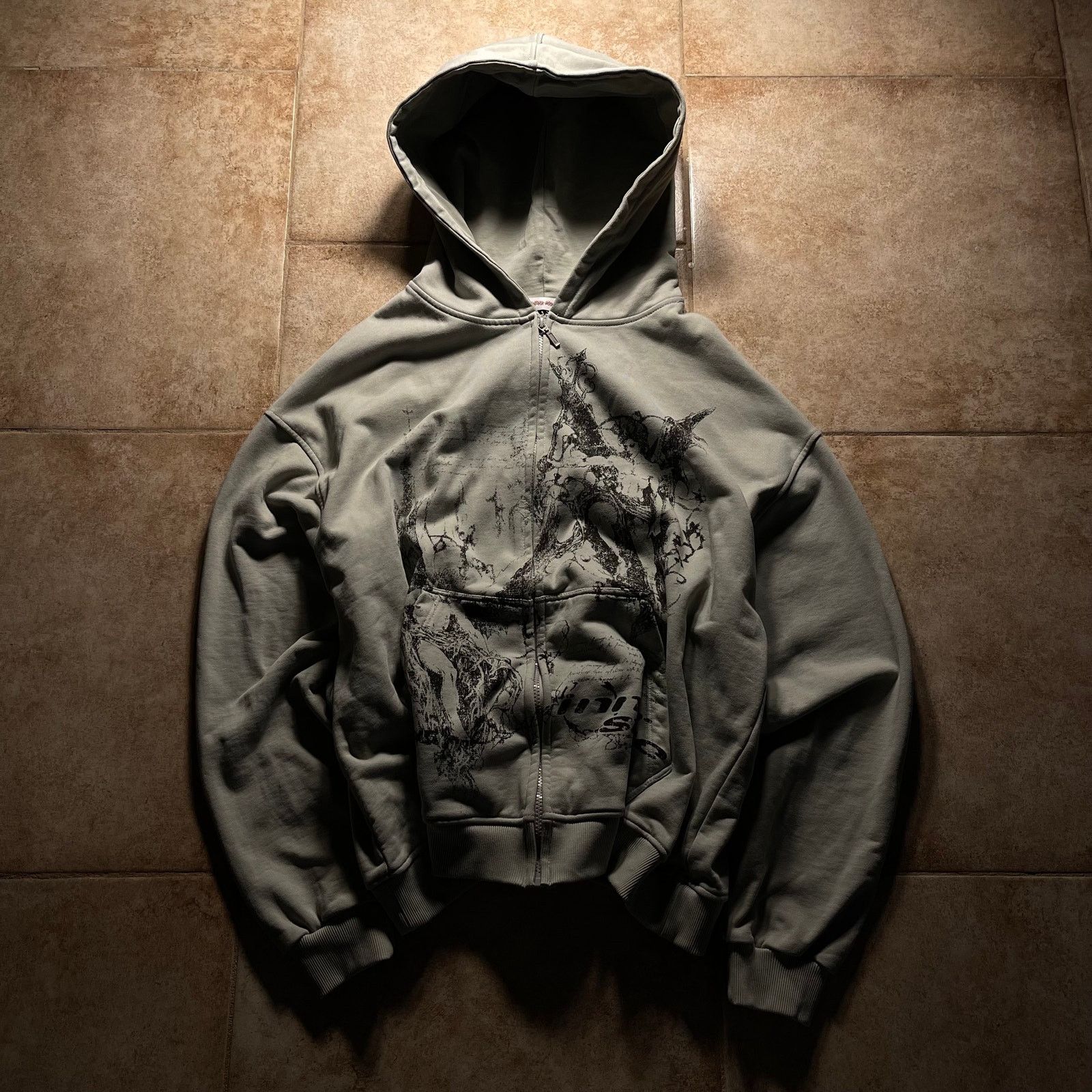 punkandyo zip hoodie グレー ジップフーディー P&Y GREY ZIP HOODIE 2025 – PUNKANDYO
