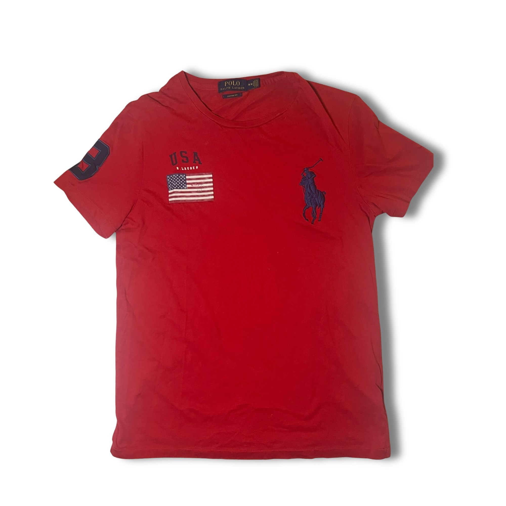 Ralph Lauren Polo Ralph Lauren USA Flag Big Pony Red T-Shirt M Custom Fit Size US M / EU 48-50 / 2 - 2 Thumbnail