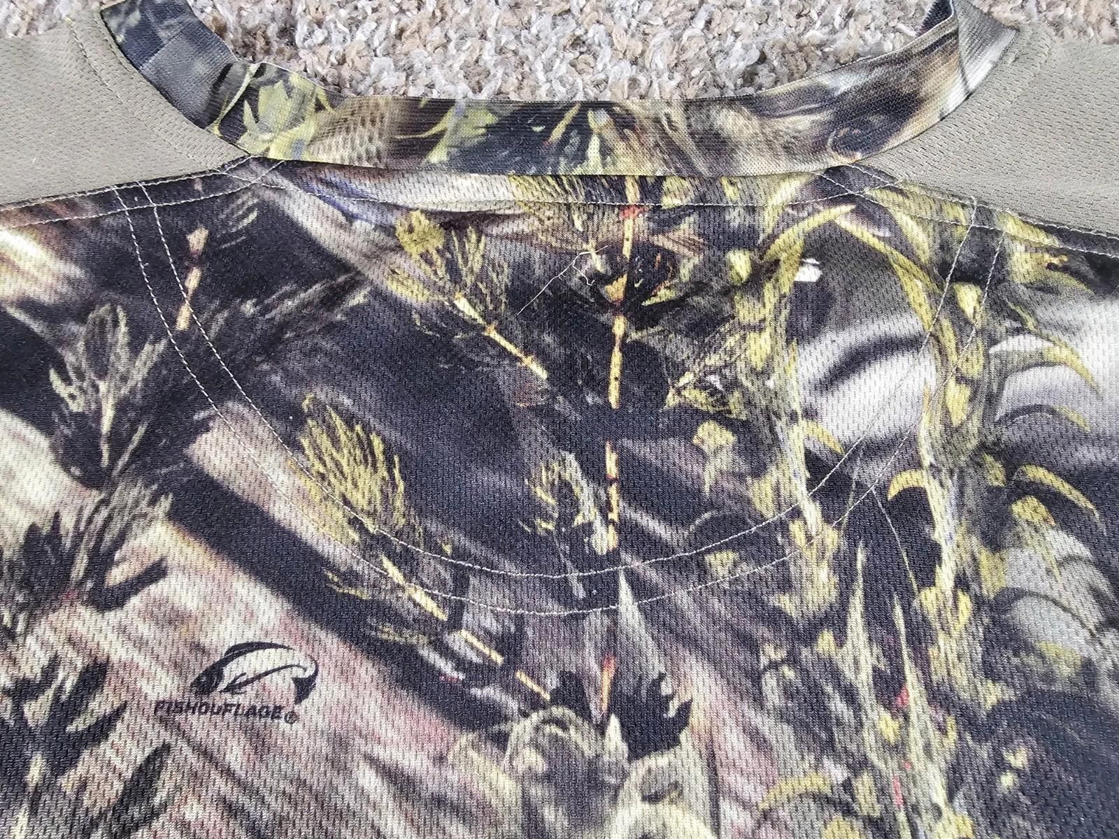 Other Men's Fishouflage 3XL Camo/Bass Riptide Shirt UPF 40+ Size ONE SIZE - 6 Thumbnail