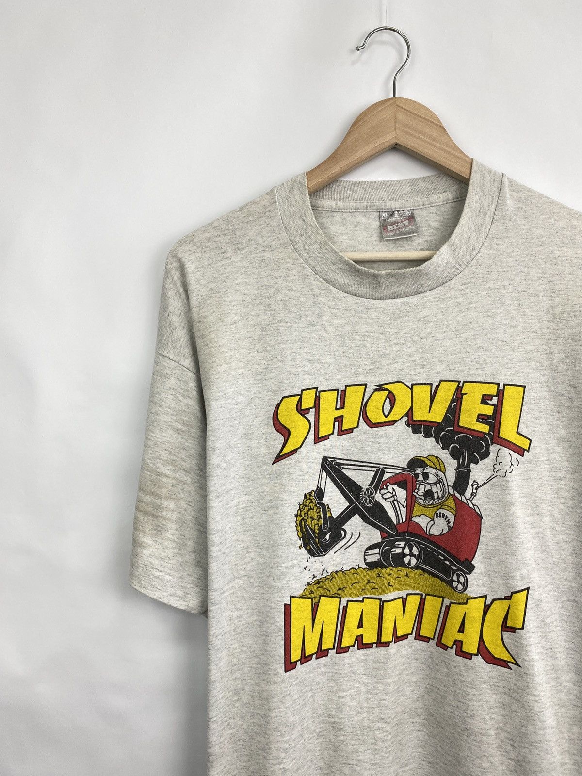 Caterpillar 🇺🇸 Vintage 90s Caterpillar Shovel Maniac T-shirt rare retro Size US XL / EU 56 / 4 - 2 Thumbnail