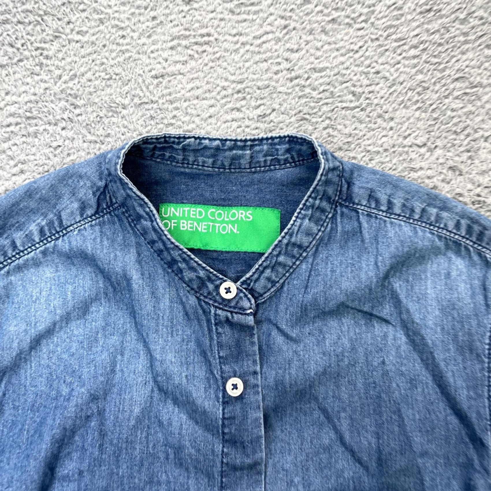 United Colors Of Benetton United Colors Of Benetton Shirt Mens Medium Blue Denim Button-Up Collar Shirt Size US M / EU 48-50 / 2 - 3 Thumbnail