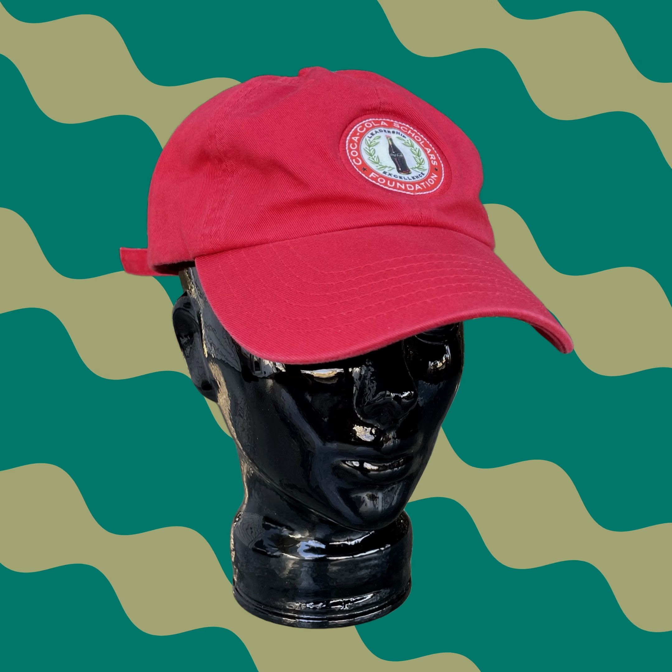 Vintage VTG Coca-Cola Scholars Foundation Patched Red Strapback Baseball Cap Hat OS Unisex Adults 90s Adjustable Buckle Cotton Red Hat Size ONE SIZE - 1 Thumbnail