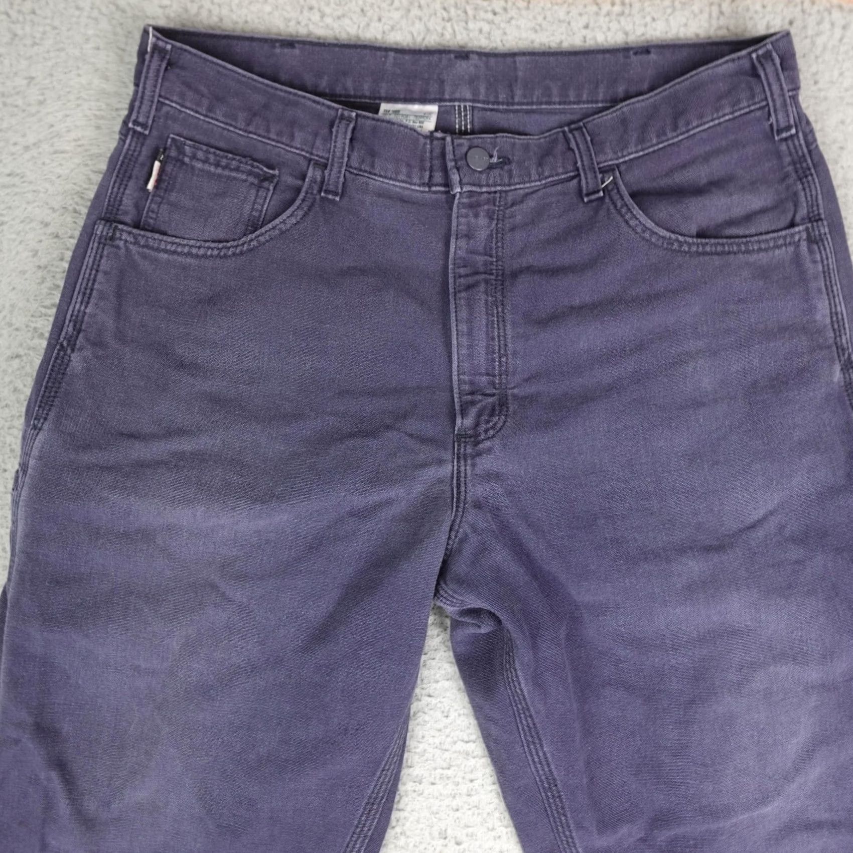 Carhartt Carhartt FR Pants Mens 36x32 Blue Relaxed Fit Canvas Work Carpenter Workwear Size US 36 / EU 52 - 4 Thumbnail