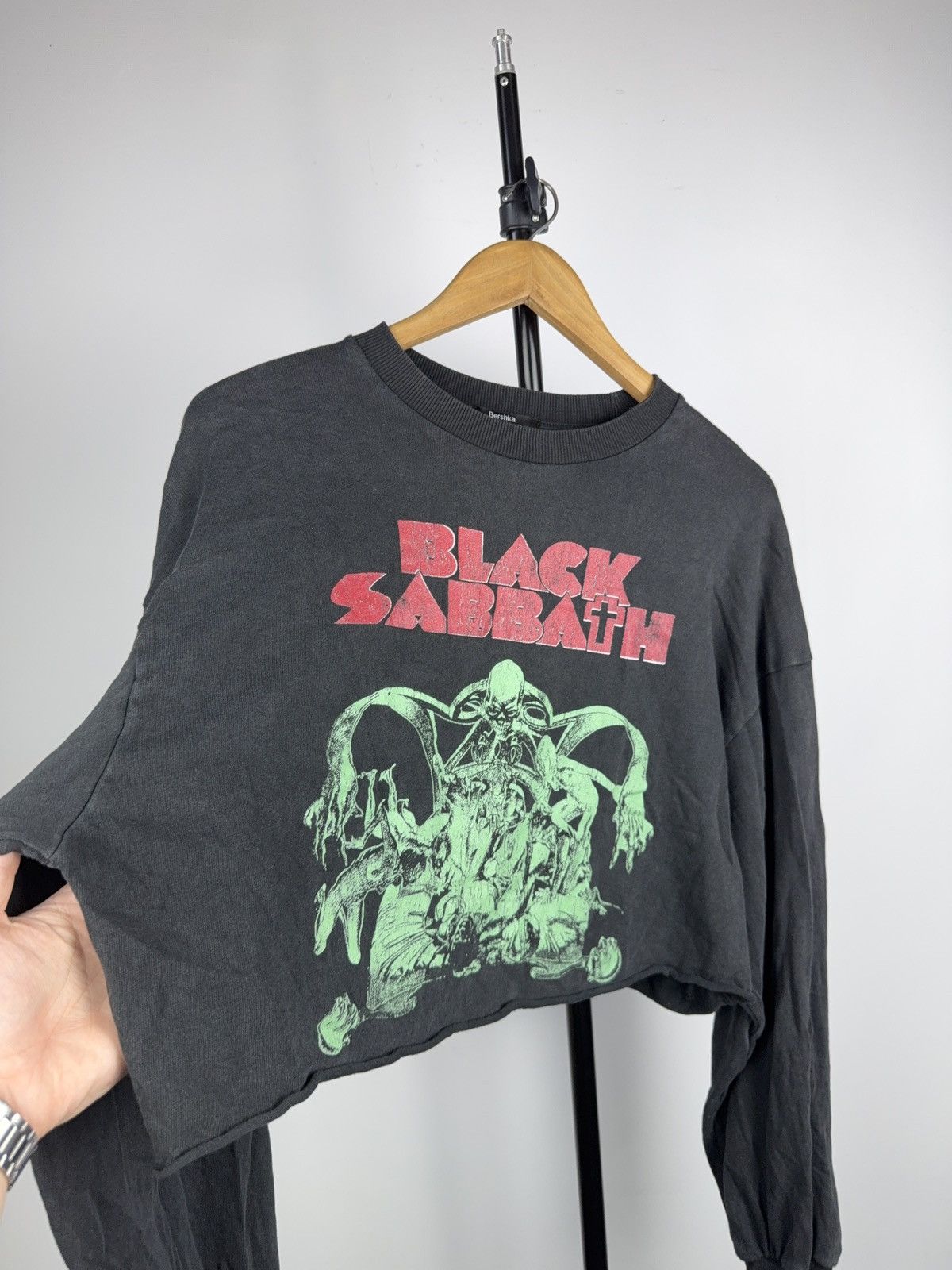Black Sabbath 2019 Black Sabbath Band Cropped Long Sleeve Tee Bershka Y2K Size L / US 10 / IT 46 - 3 Thumbnail