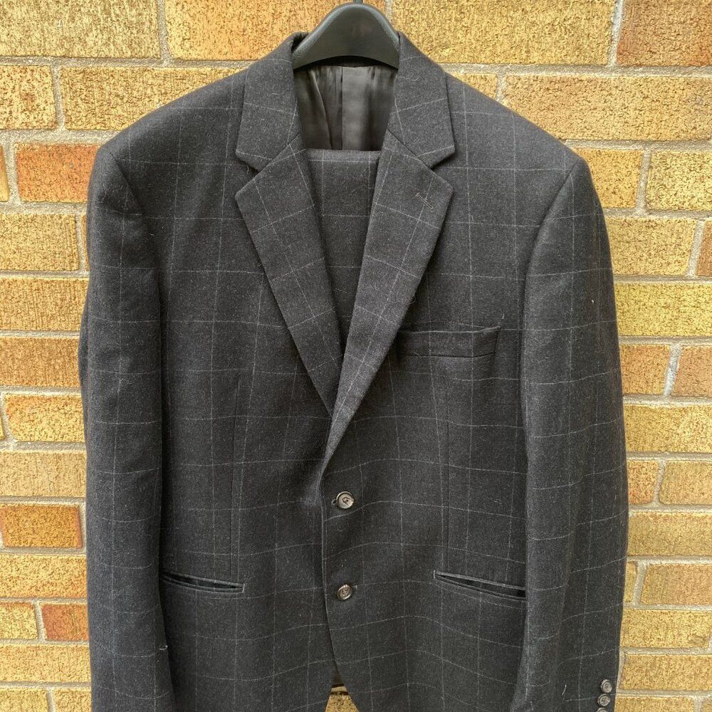 Polo Ralph Lauren Vintage 90s Cashmere Wool Lauren Ralph Lauren Striped Suit Size 44R - 4 Thumbnail
