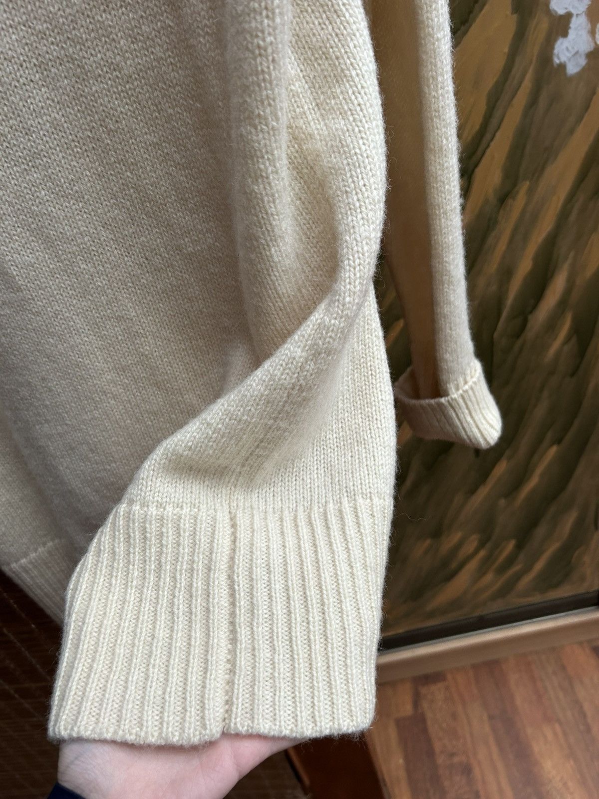 Vintage Vintage Royal Navy Submariner Wool Jumper Turtle Neck Ecru Size US M / EU 48-50 / 2 - 6 Thumbnail