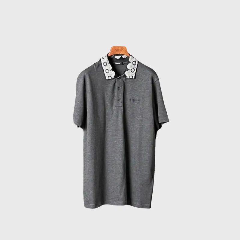 Versace Versace Summer Gray Cotton Logo Short Sleeve Polo 0089 Size US M / EU 48-50 / 2 - 1 Thumbnail