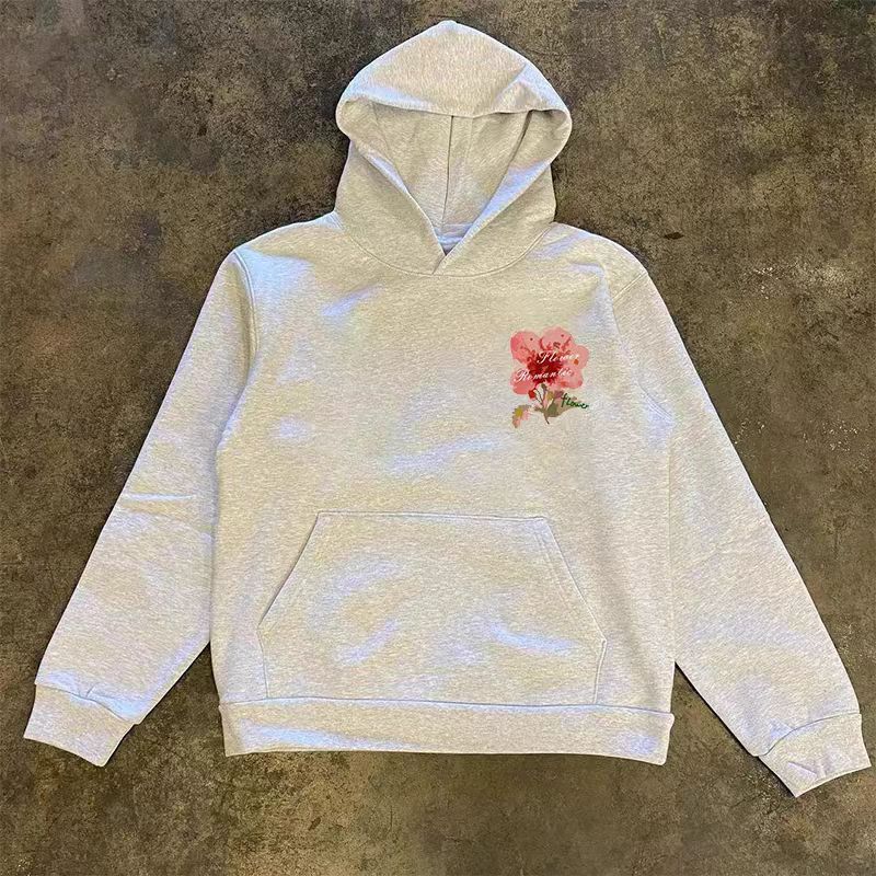 Japanese Brand × Vintage Gray retro flower pattern loose hoodie Size US L / EU 52-54 / 3 - 2 Thumbnail