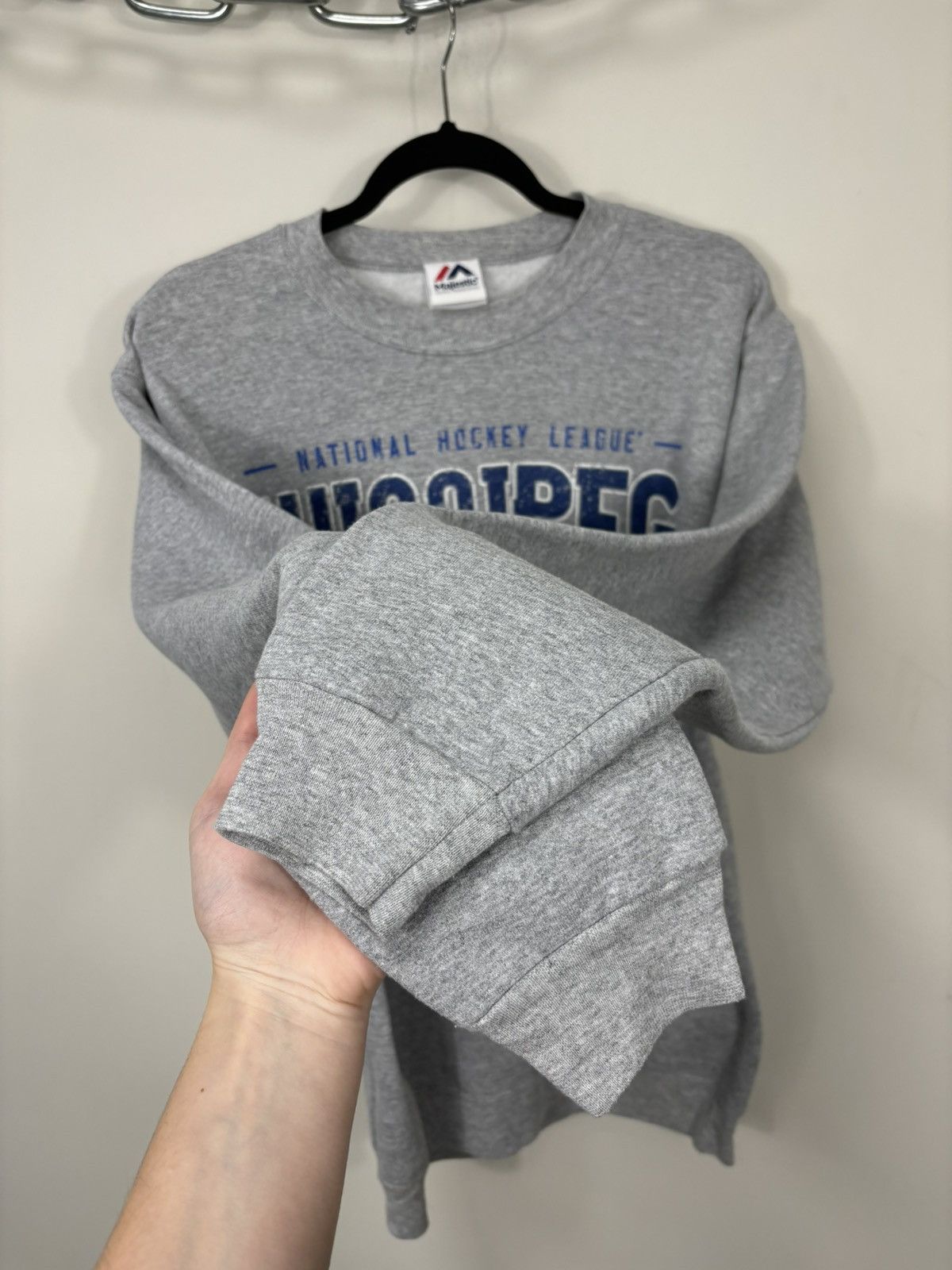 Majestic Vintage Majestic Winnipeg Jets NHL Big Logo Grey Sweatshirt Size US S / EU 44-46 / 1 - 4 Thumbnail