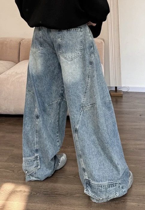 Japanese Brand × Vintage Retro cleanfit outdoor faded wrap flare jeans pants Size US 28 / EU 44 - 3 Thumbnail