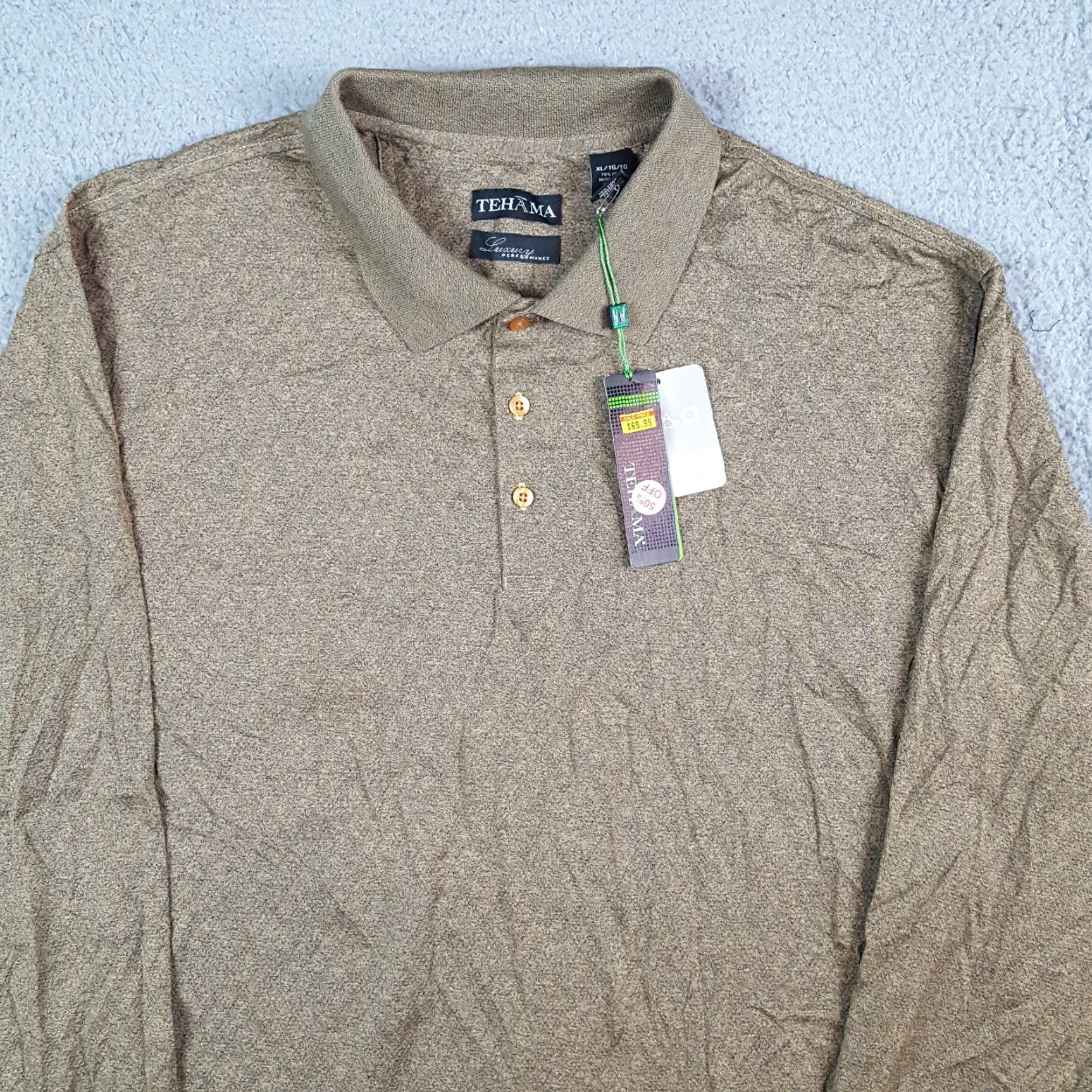 Vintage VINTAGE Teháma Polo Shirt Brown Breathable Long Sleeve Luxury Polo XL Men Short summary Size US XL / EU 56 / 4 - 3 Thumbnail