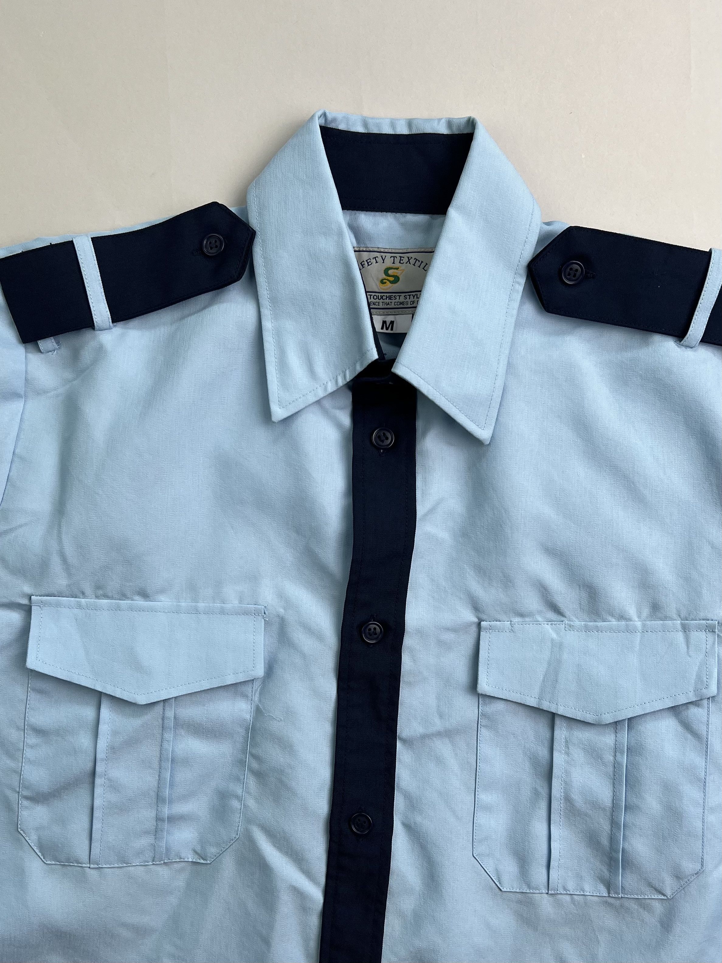 Vintage Vintage Work Shirt Long Sleeves Light Blue Medium Size US M / EU 48-50 / 2 - 2 Thumbnail