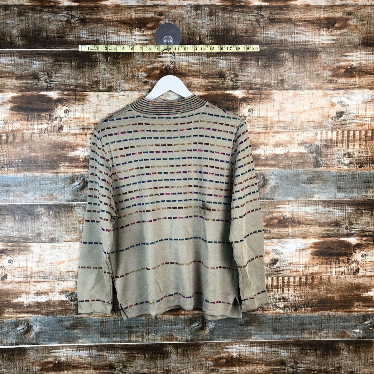 Homespun Knitwear × Japanese Brand DL Japanese Brand stripe Brown Knitwear #C438 Size US S / EU 44-46 / 1 - 11 Thumbnail