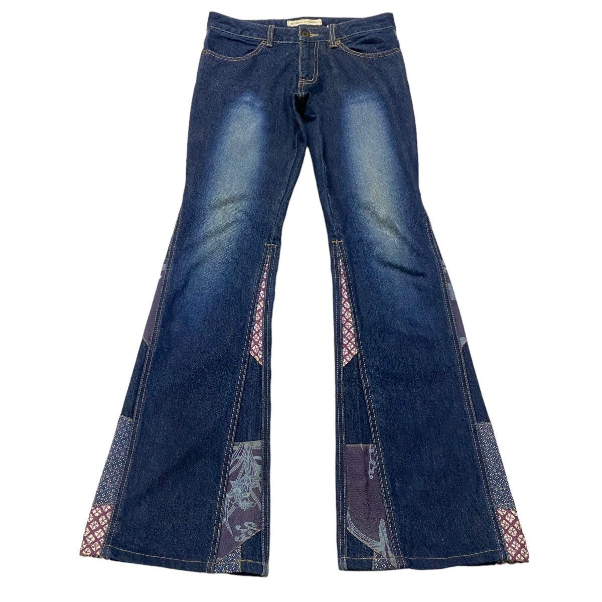 Japanese Brand SCANDAL COWBOY Denim Super Flare Patchwork Jeans Size US 28 / EU 44 - 1 Thumbnail