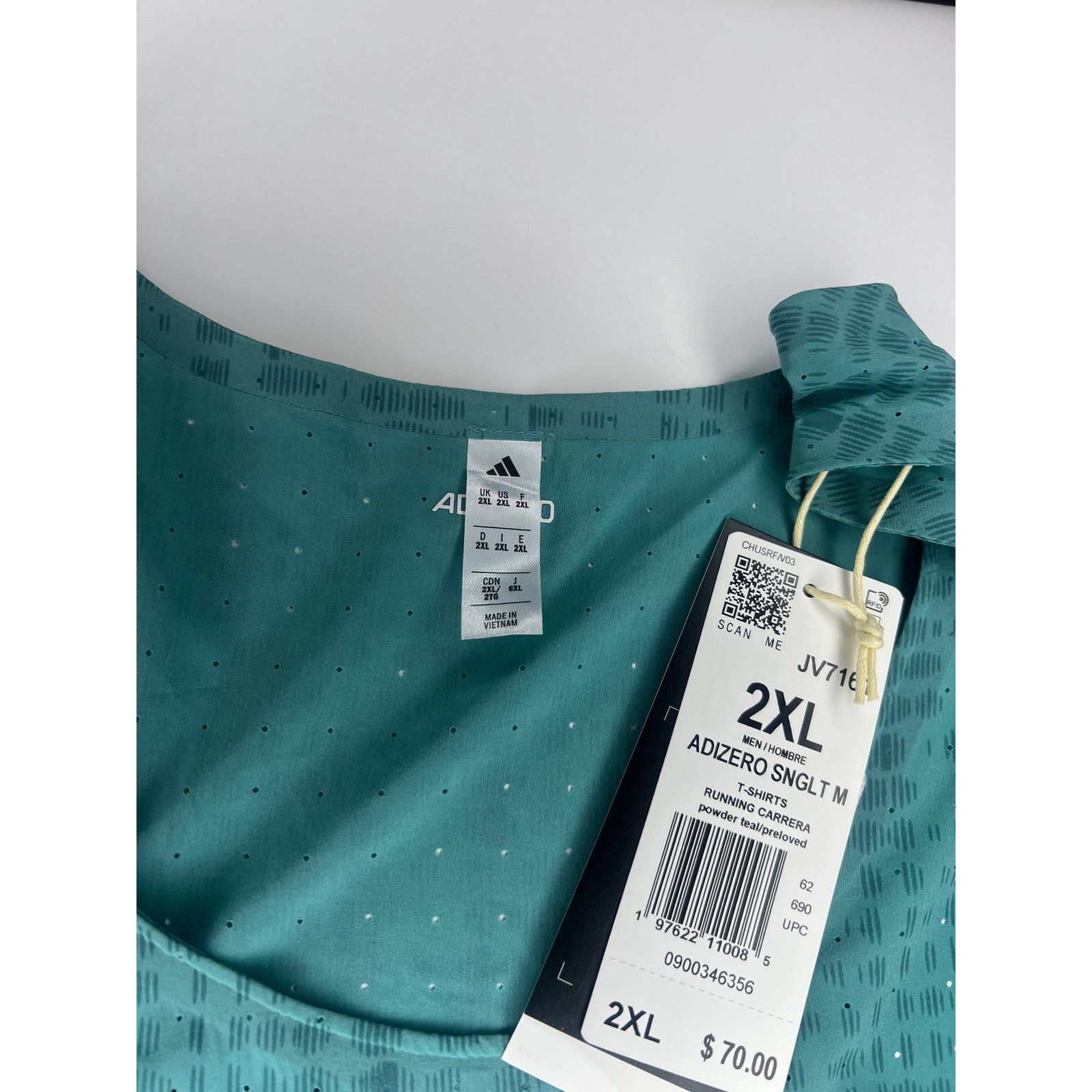 Adidas Adidas Adizero Running Singlet 'Powder Teal' Size 2XL Men's Size US XXL / EU 58 / 5 - 4 Thumbnail
