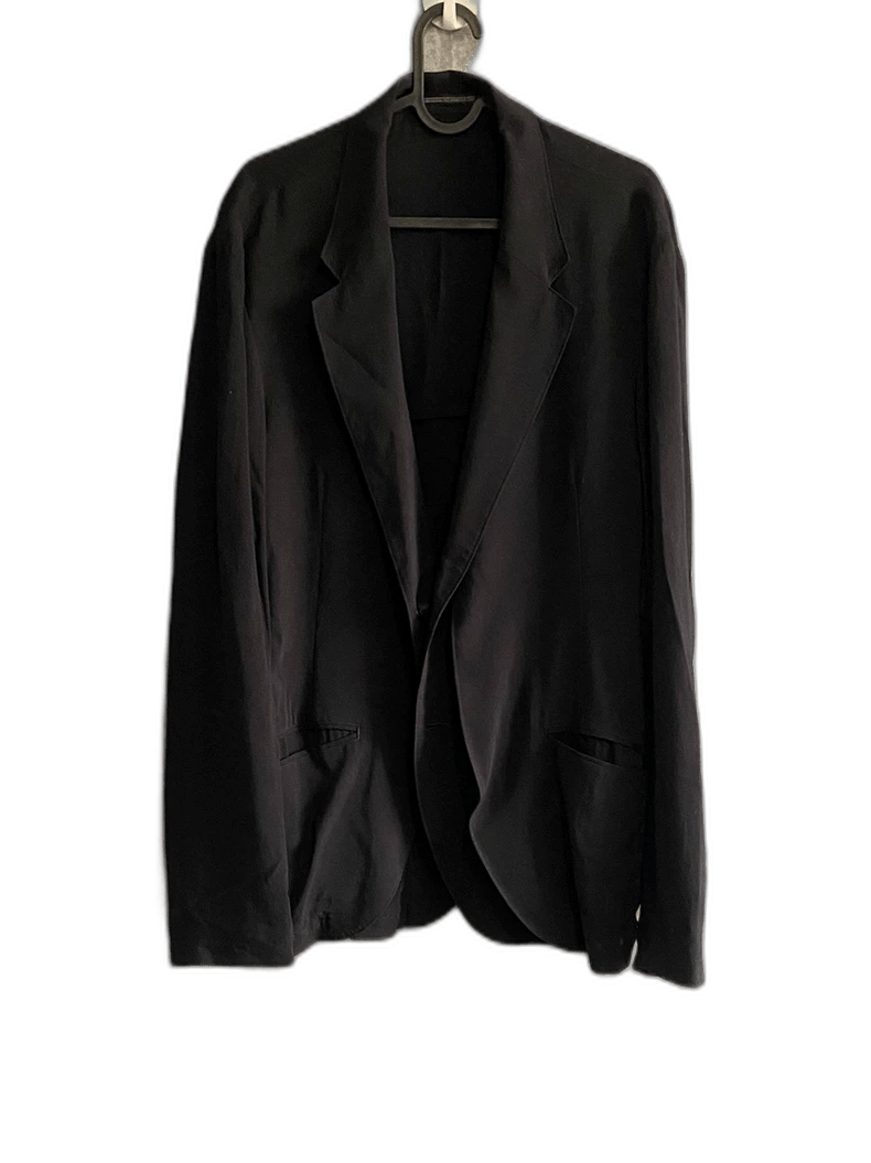 Yohji Yamamoto yohji yamamoto pour homme black silk double jacket Size US L / EU 52-54 / 3 - 1 Thumbnail
