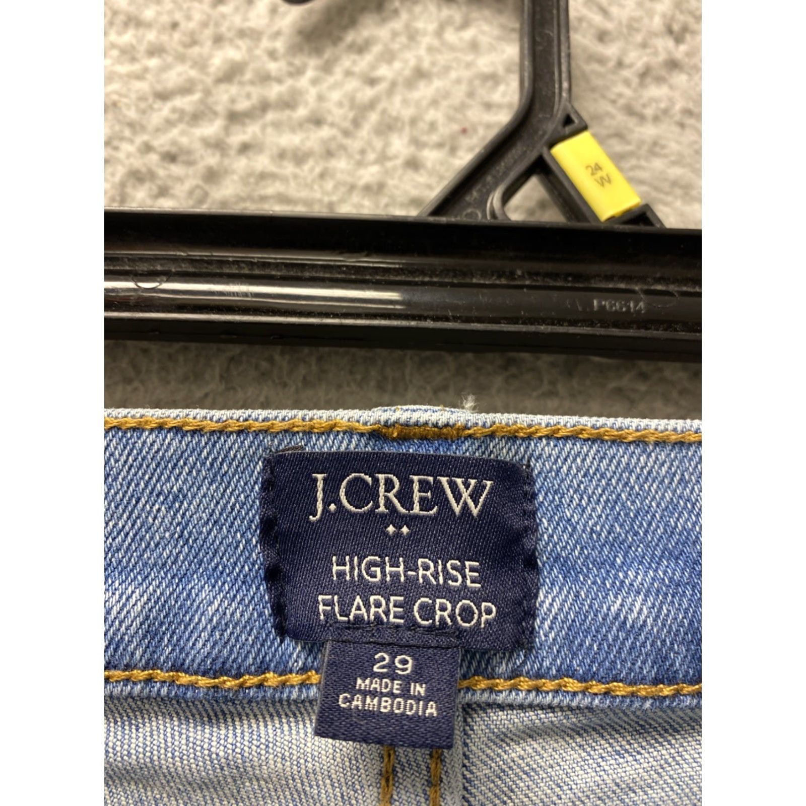 J.Crew J.Crew Jeans Women’s 29x25 Flare High Rise Blue Denim Slimming Button Zip Raw Hem Regular Size 29" - 6 Thumbnail