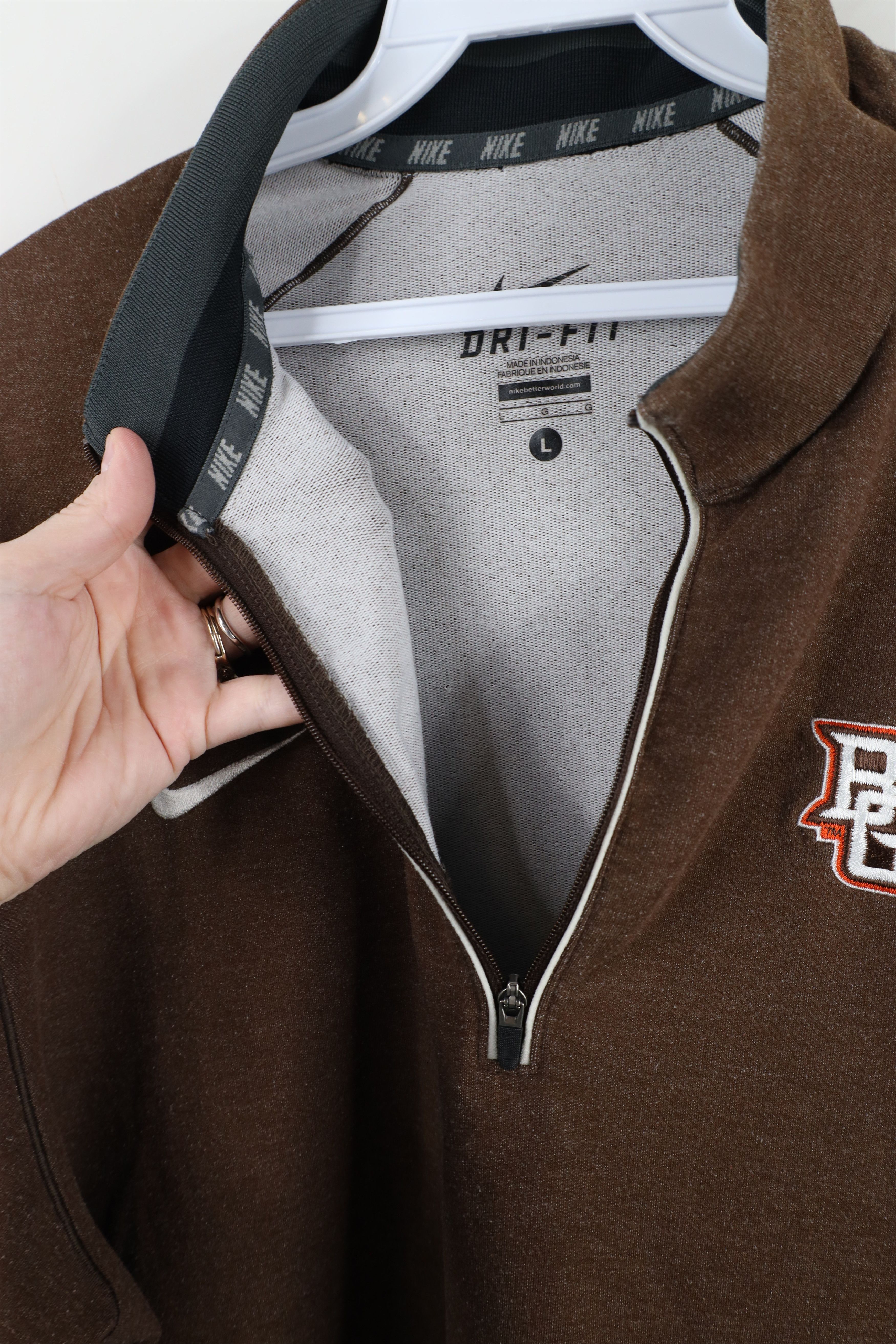 Nike × Vintage Nike Bowling Green State University Half Zip Knit Jacket Top Size US L / EU 52-54 / 3 - 10 Thumbnail