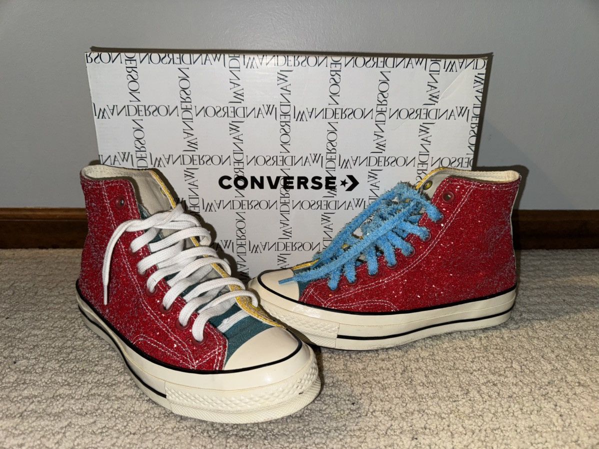 Converse × JW Anderson Converse X JW Anderson Glitter Barbados Cherry/Sulphur-Egret Size US 7 / EU 40 - 1 Thumbnail