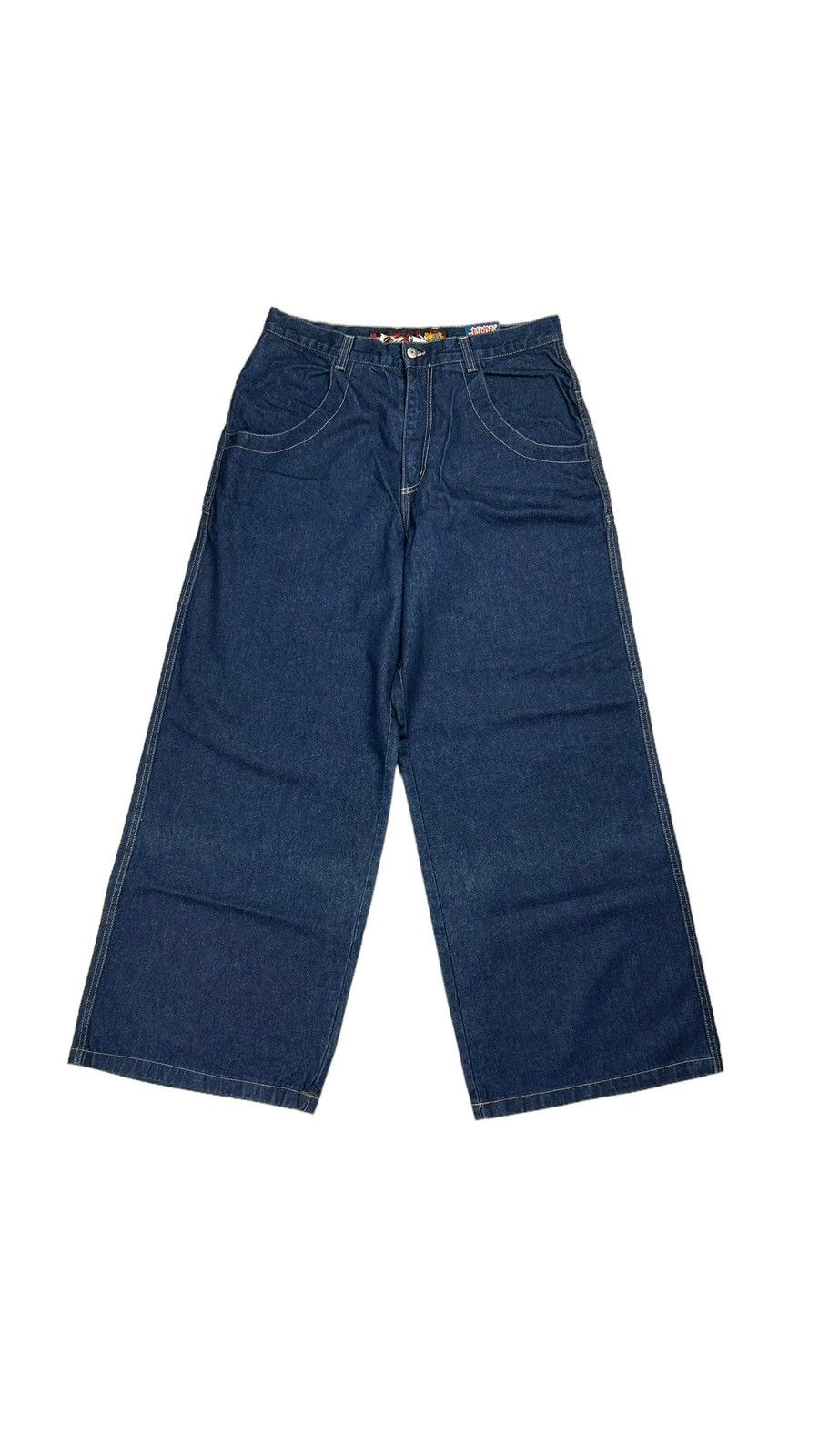 image of Archival Clothing x Deadstock Y2K Super Baggy Jnco Style Jynx Rave Jeans in Blue, Men's (Size 36)