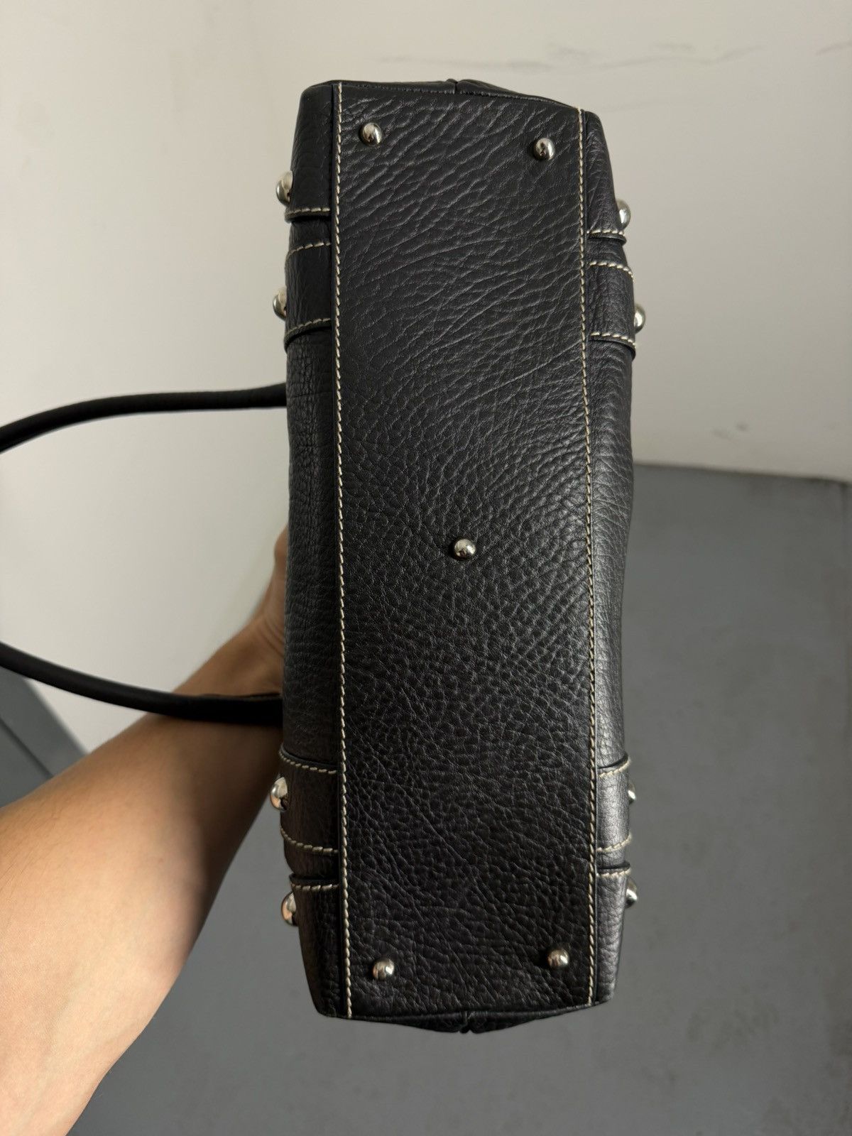 Dolce & Gabbana Dolce & Gabbana Leather Metal Rivets Handbag Size ONE SIZE - 17 Thumbnail