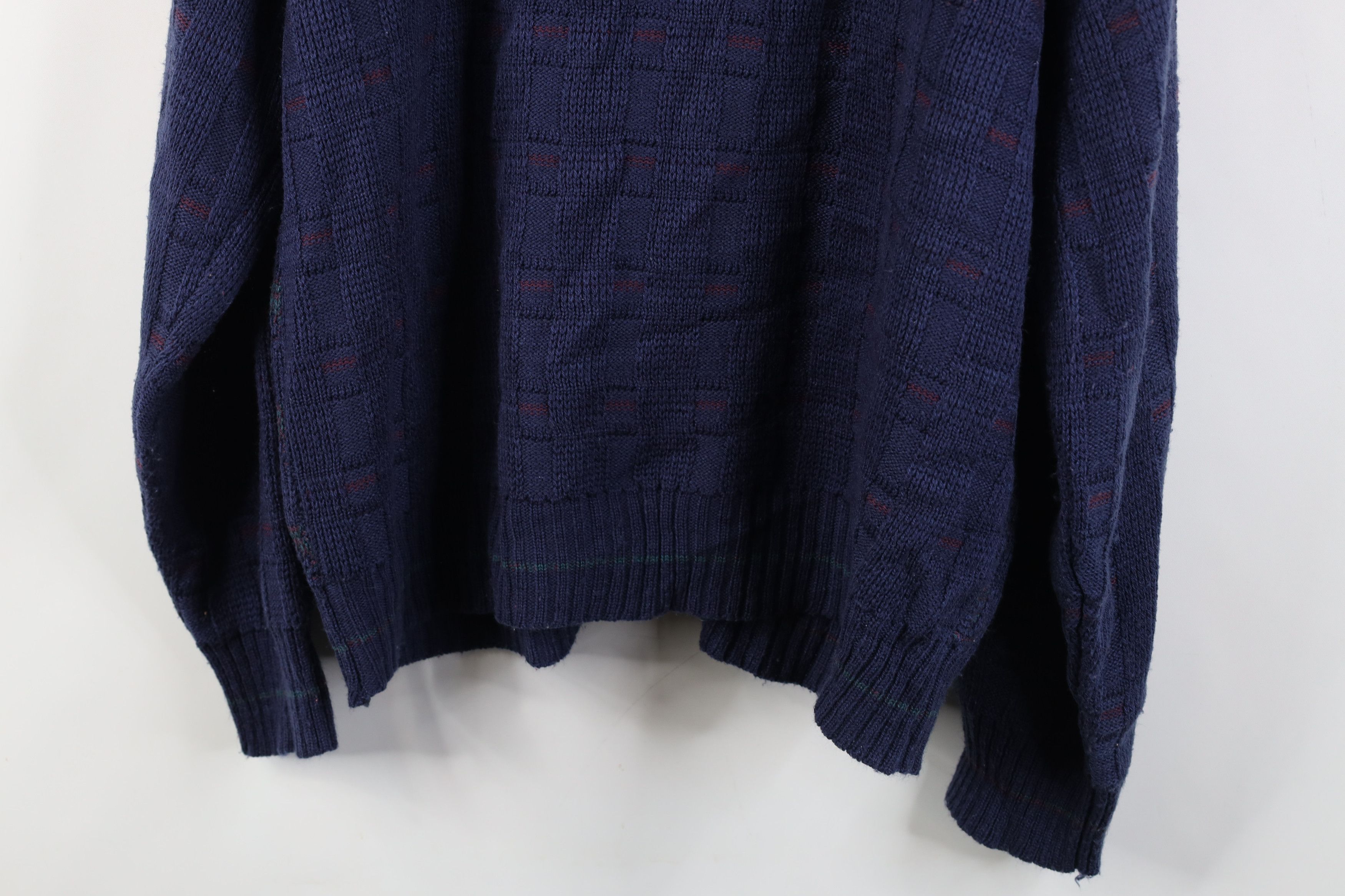 Vintage Vintage 90s Streetwear Geometric Knit Cardigan Sweater Size US XL / EU 56 / 4 - 12 Thumbnail
