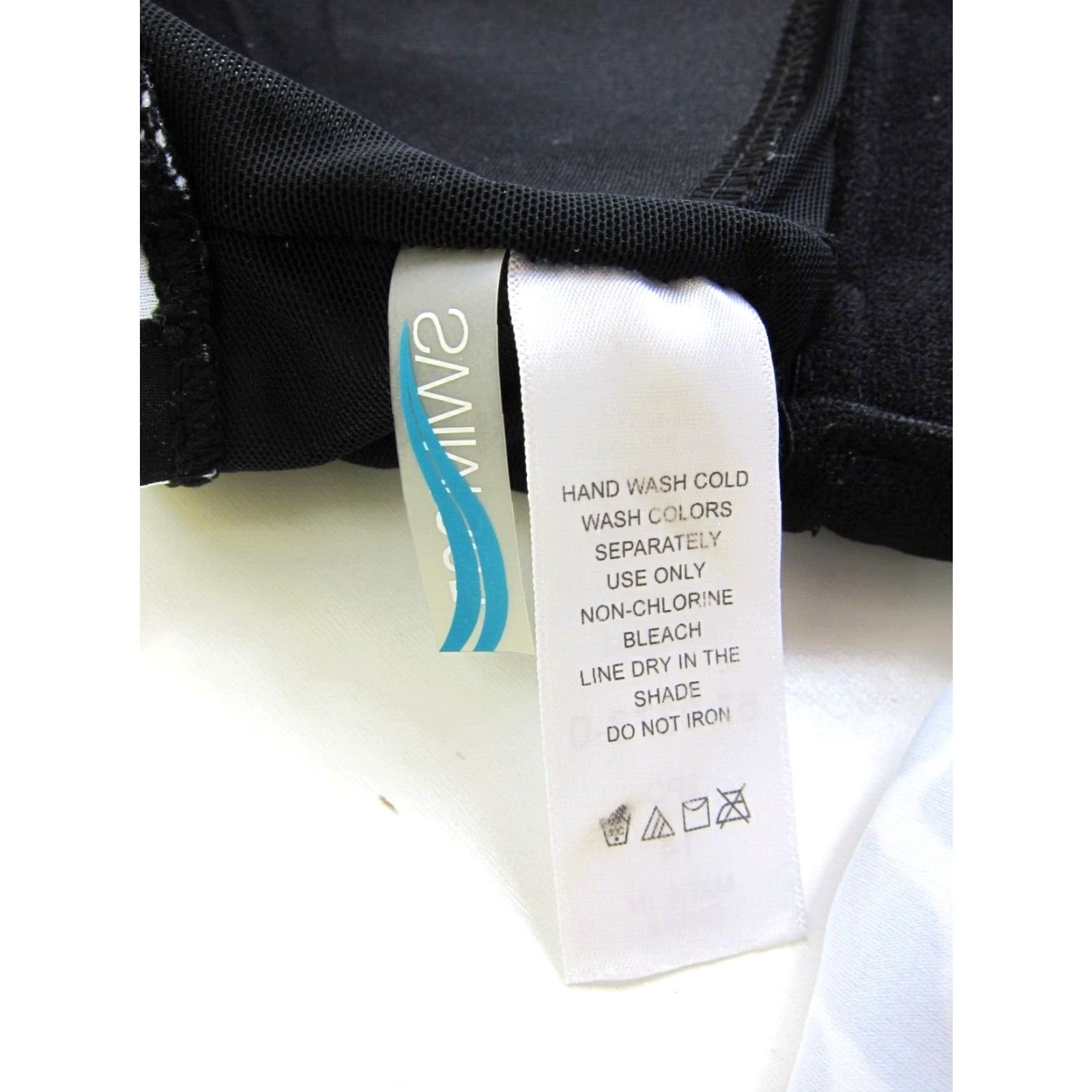 Vintage Swim 365 Black White Abstract Zebra Built In Bra Tankini Swim Top Women 14 Size XL / US 12-14 / IT 48-50 - 3 Thumbnail