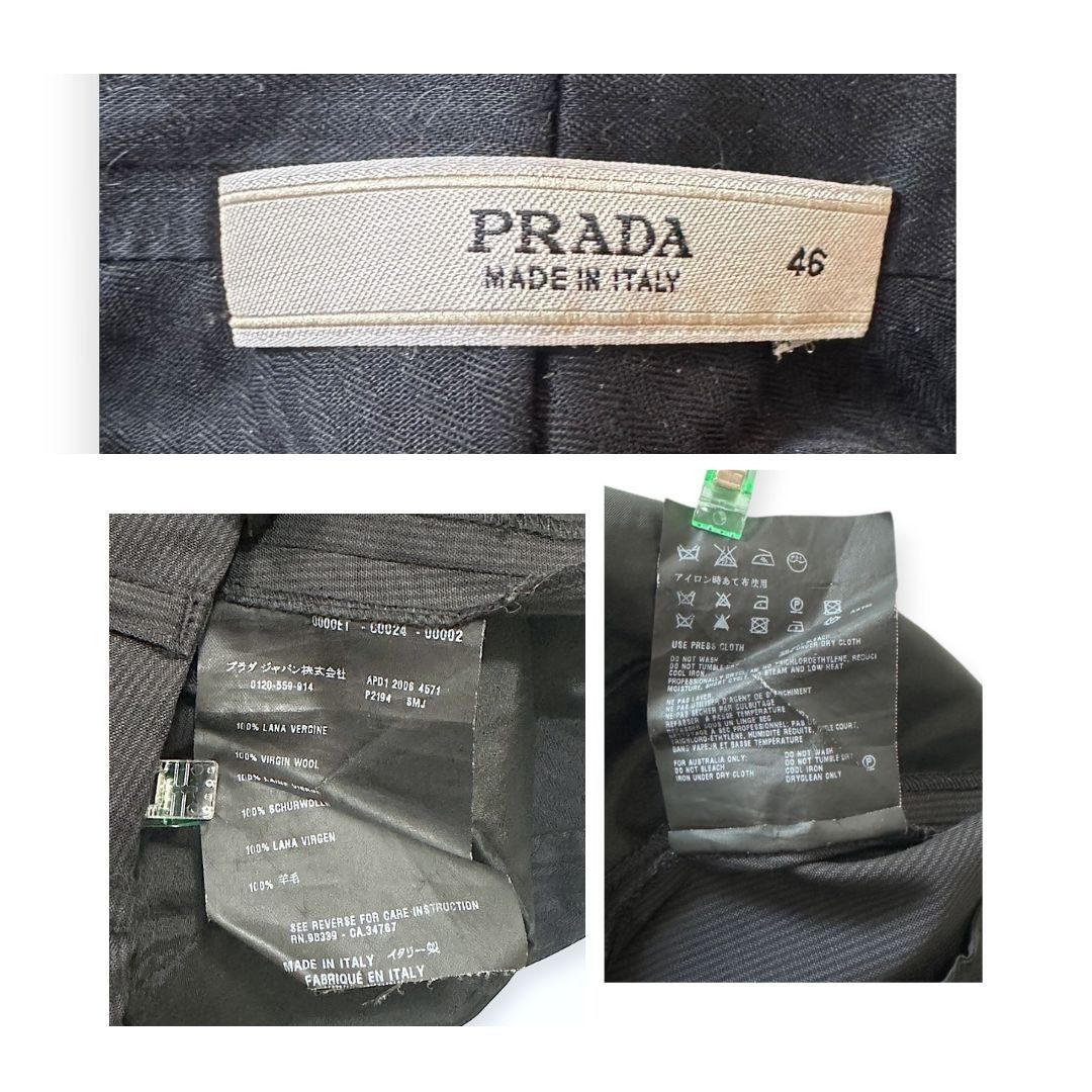 Prada Prada 2006 Wool Pants with Strap & Button Detail – IT 46 Size 32" / US 10 / IT 46 - 4 Thumbnail