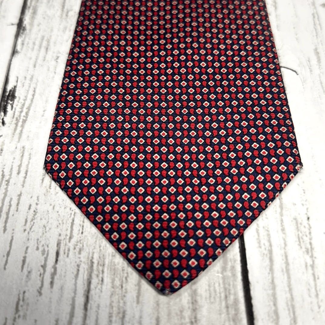 Brooks Brothers Brooks Brothers Makers Silk Tie Printed in Italy Multicolor Geometric Print Neck Tie L 57” W 4” Men One Size Red Blue Italy Made in USA Size ONE SIZE - 2 Thumbnail