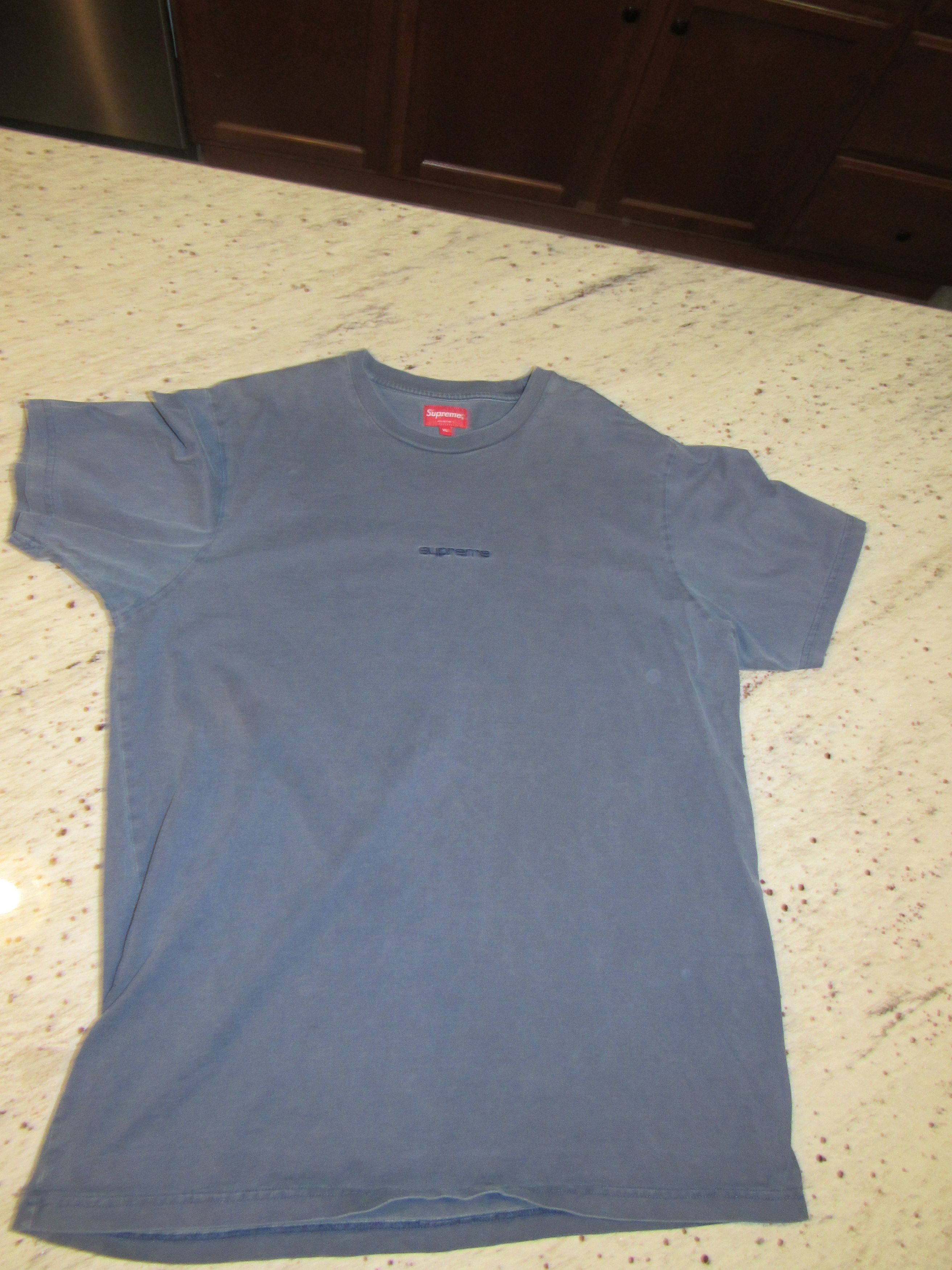 Supreme Supreme Overdyed Tee 'Navy' SS19 Size US XL / EU 56 / 4 - 2 Thumbnail