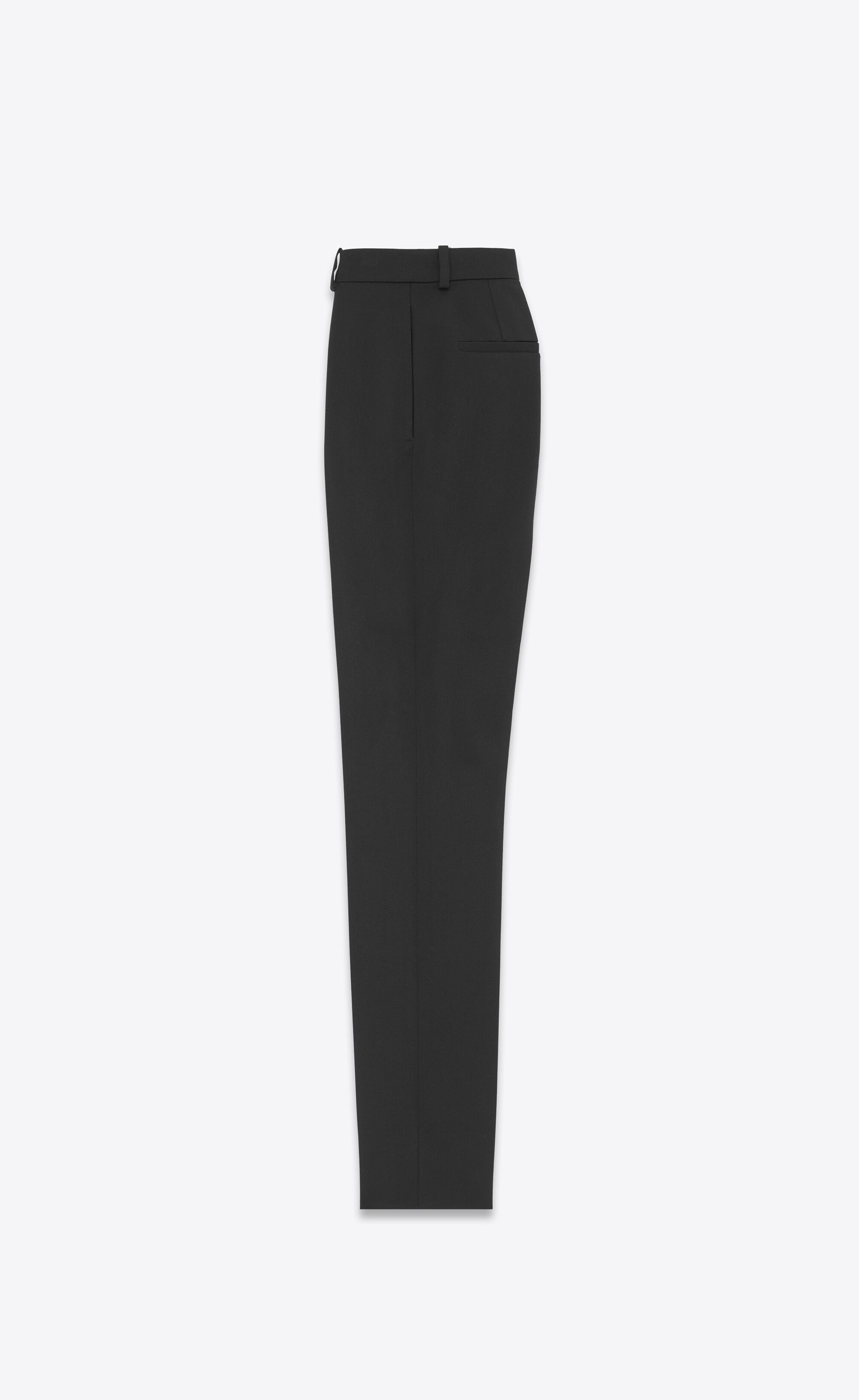 Saint Laurent Paris o1s1wg110125 766158 Pant in Wool Satin in Black Size 28" / US 6 / IT 42 - 2 Thumbnail