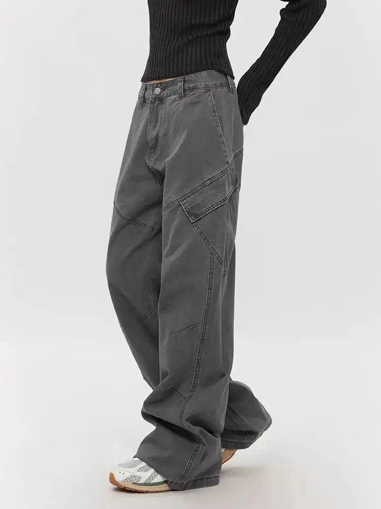Japanese Brand Vintage washed straight leg curved blade baggy jeans Size US 32 / EU 48 - 5 Thumbnail