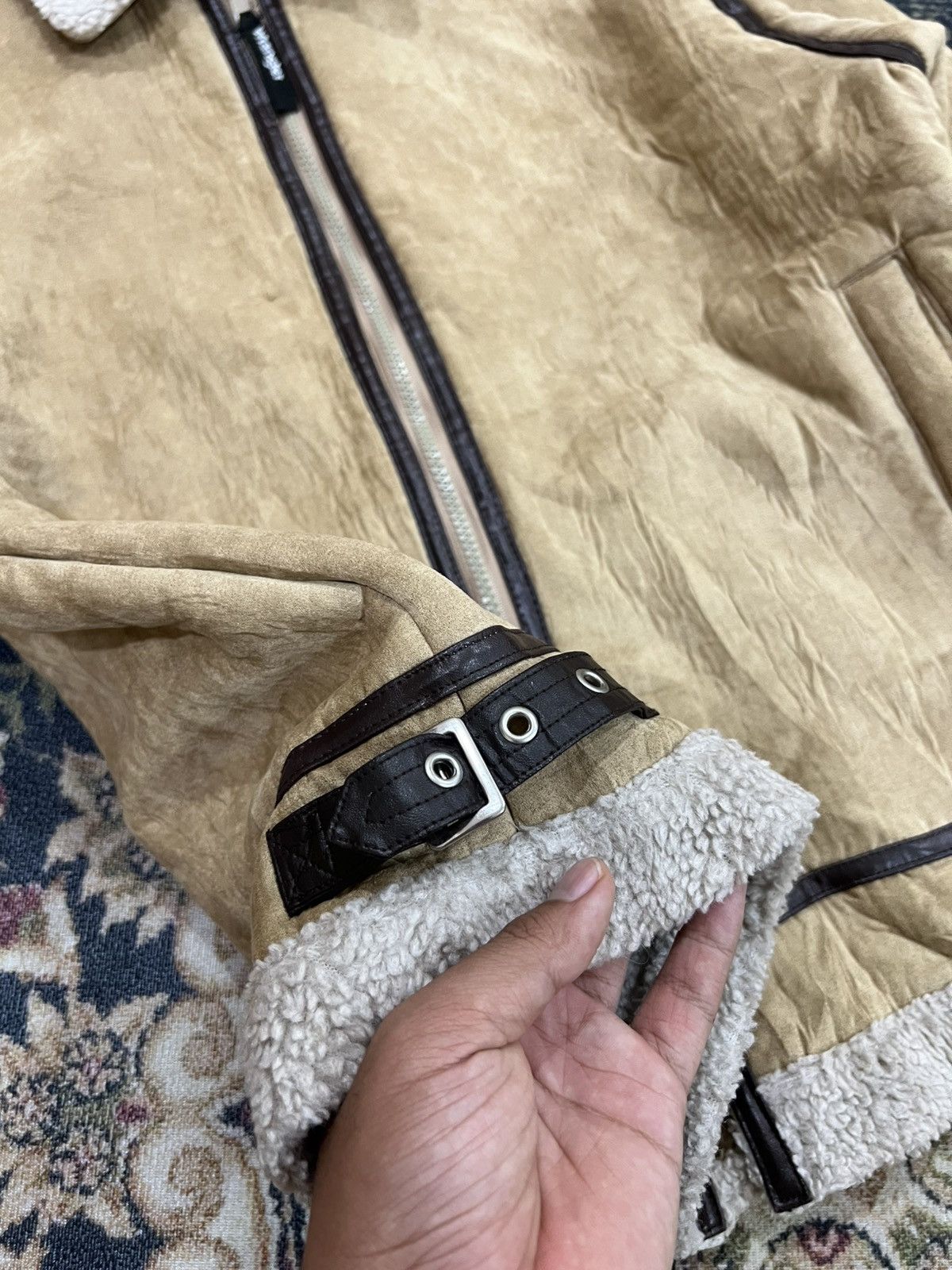 Vintage × Wrangler Vtg Wrangler Sherpa Sheep skin Leather Jacket Size US M / EU 48-50 / 2 - 5 Thumbnail