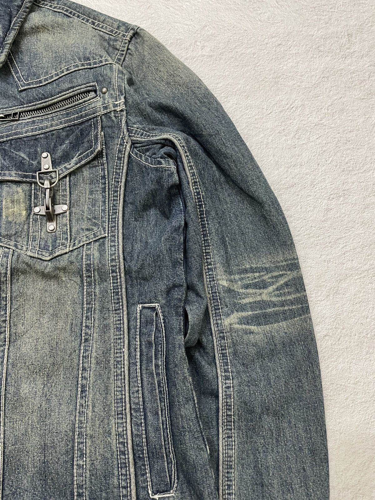 In The Attic 2000s in the attic Grunge Denim Jacket Heavy Washed Y2K LGB Size US M / EU 48-50 / 2 - 6 Thumbnail