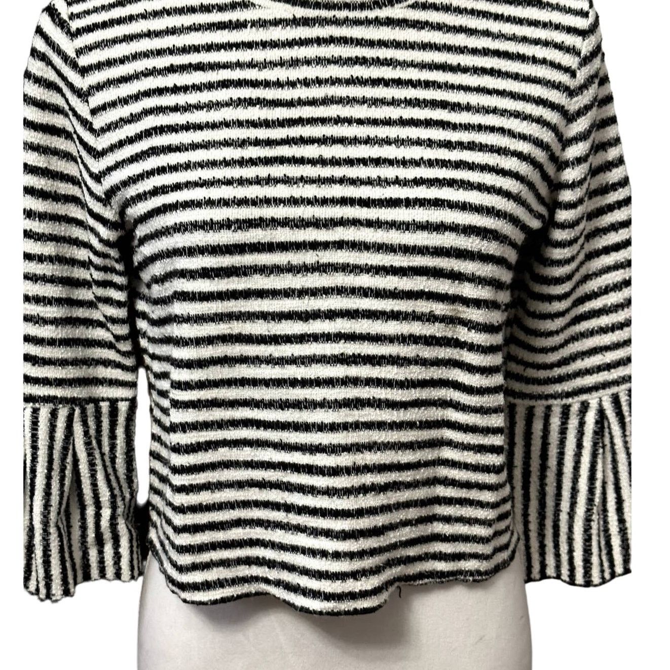Other Urban Romantics Crop Top Flared Sleeves Stripe Black/White S Size S / US 4 / IT 40 - 2 Thumbnail