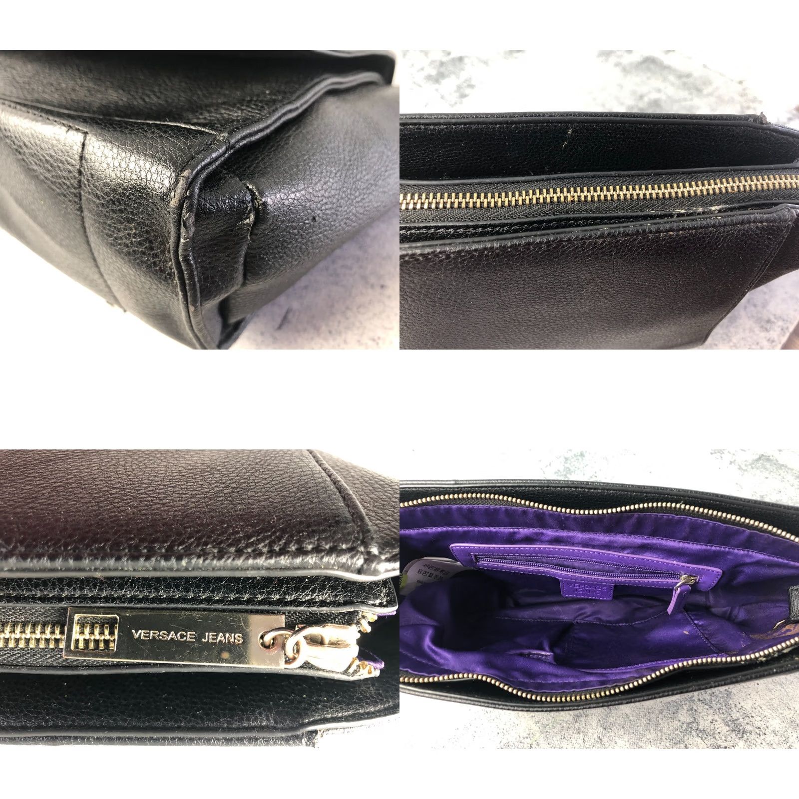 Versace Jeans Couture Versace Jeans Women's Handbag Croc-Embossed Black Polyester Logo Bag Size 32" / US 10 / IT 46 - 8 Thumbnail