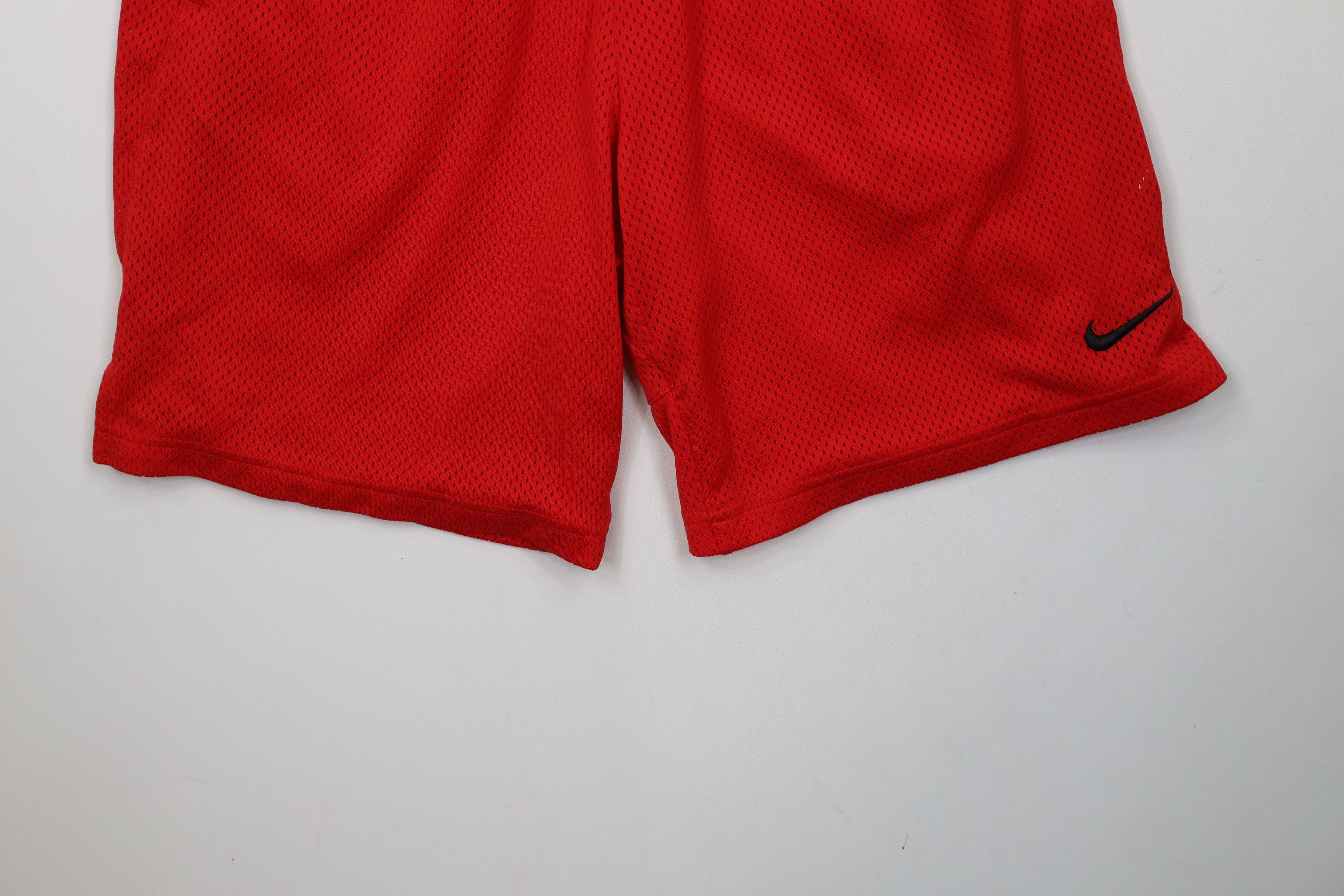 Nike × Vintage Vintage Y2K Nike Mini Swoosh Above Knee Mesh Shorts Red Size US 30 / EU 46 - 4 Thumbnail
