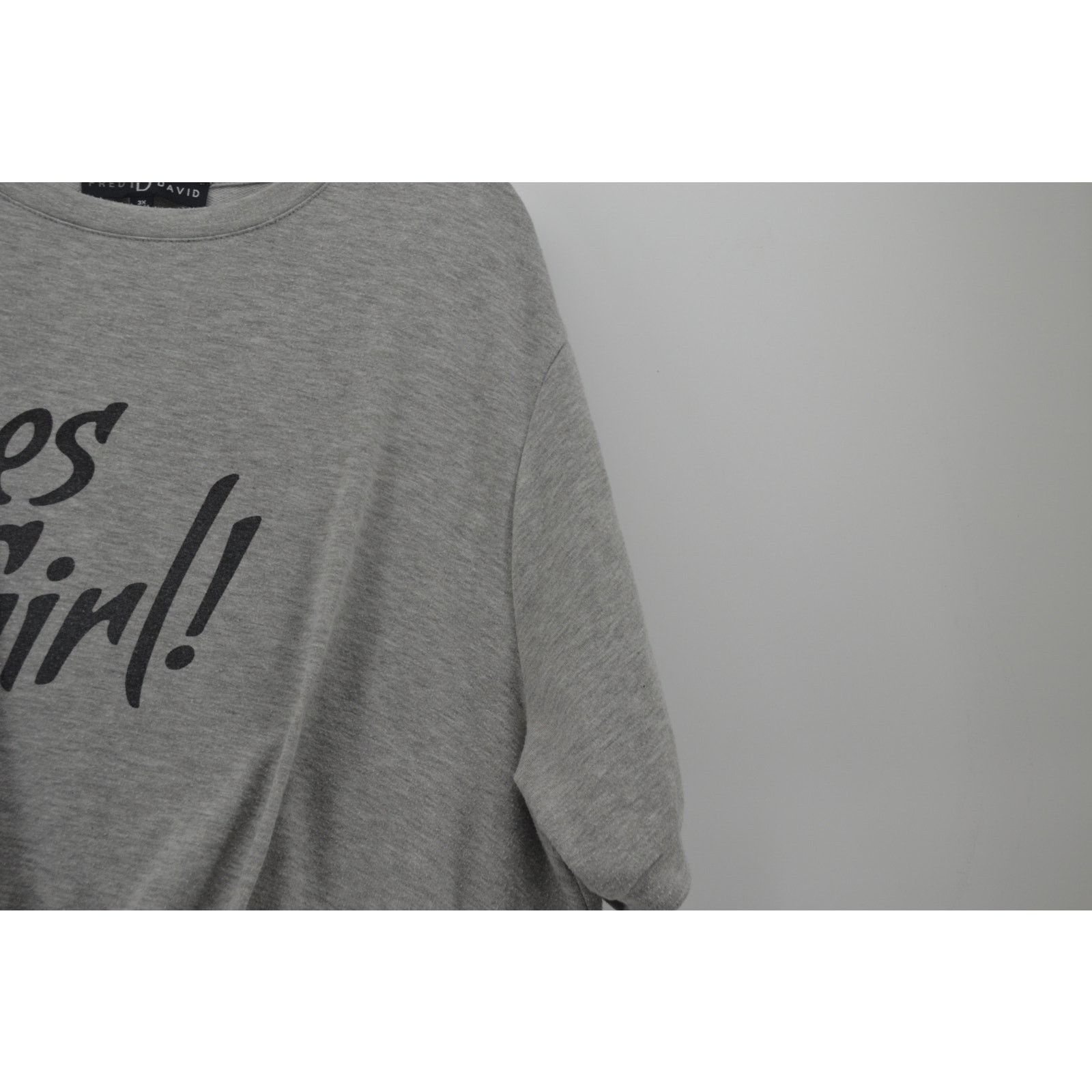 Other Fred David Yes Girl Women Gray Top Shirt Popular ShortSleeve Size 3XL / US 20-22 - 7 Thumbnail