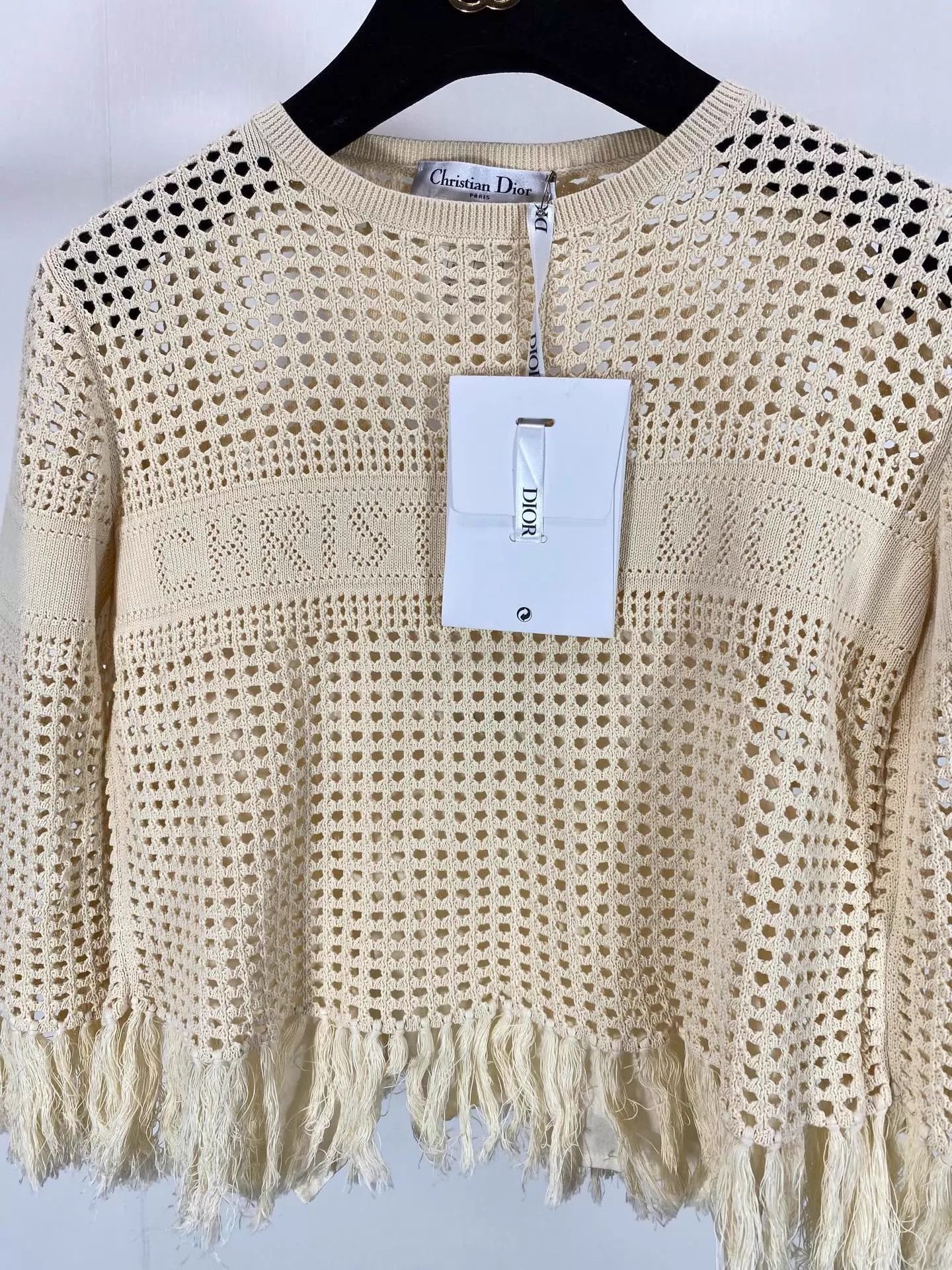 Dior Dior Beige Logo Cutout Tassel Top 36 New with Tags Size XS / US 0-2 / IT 36-38 - 2 Thumbnail