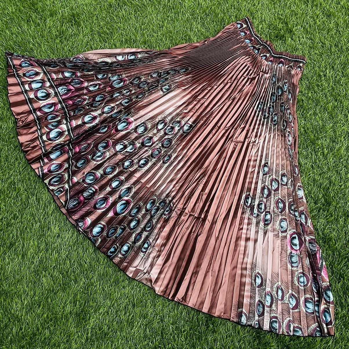 20471120 × Seditionaries Pleated Peafowl Silk Maxi Skirt Size 28" / US 6 / IT 42 - 1 Thumbnail
