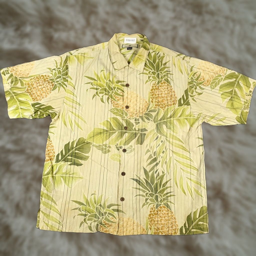 Tommy Bahama Tommy Bahama Hawaiian Shirt Mens Large Yellow Floral Button-Up Short Sleeve Size US L / EU 52-54 / 3 - 1 Thumbnail
