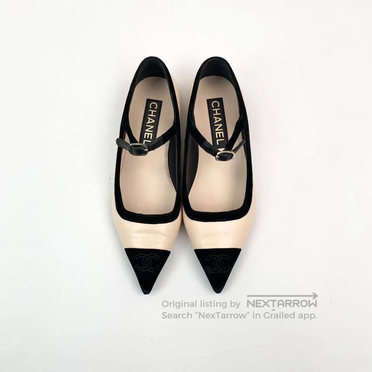 Chanel Chanel Out-of-print nude color-blocking pointed scalp shoe Size US 6 / IT 36 - 2 Thumbnail
