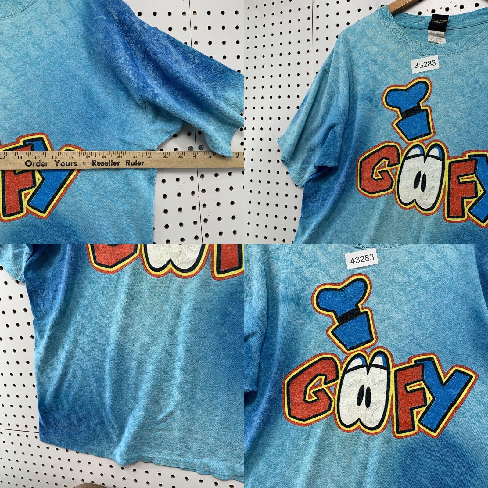 Mickey Unlimited VTG Disney Goofy Mickey Unlimited Shirt Men L Blue Tie Dye Graphic Print 1990s 90s Mens T-Shirt Size US L / EU 52-54 / 3 - 8 Thumbnail