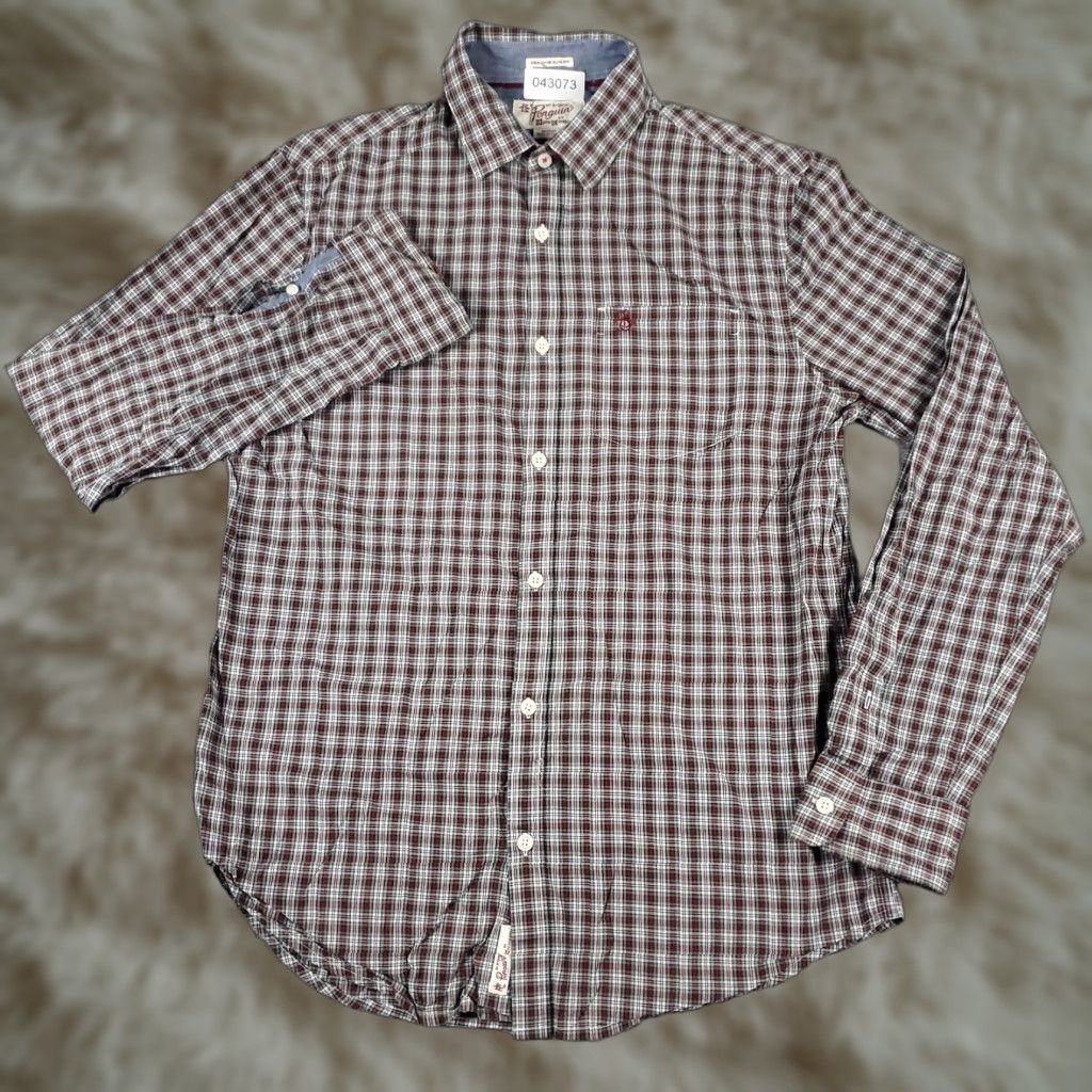 Original Penguin Original Penguin Plaid Button-Up Shirt Mens Medium Red Long Sleeve Size US M / EU 48-50 / 2 - 1 Thumbnail