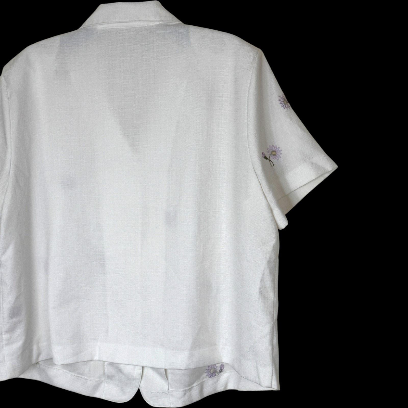 Other Alfred Dunner White Blouse 20W Embroidered Floral Size XXL / US 16-18 / IT 52-54 - 3 Thumbnail