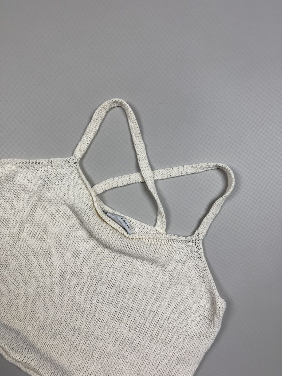 Sarah Pacini Sarah Pacini Y2K AvantGarde Cropped Knit Sleeveless Tank Top Size ONE SIZE - 4 Thumbnail