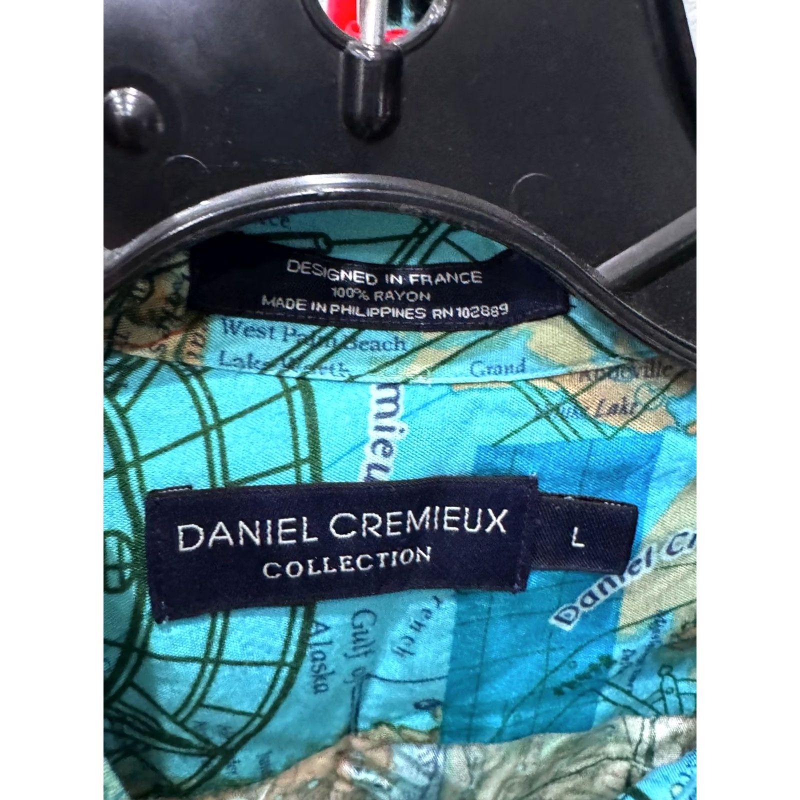 Cremieux Daniel Cremieux SHORT SLEEVE BUTTON UP SHIRT Large L Nautical Artwork Multicolor Mens Size US L / EU 52-54 / 3 - 7 Thumbnail
